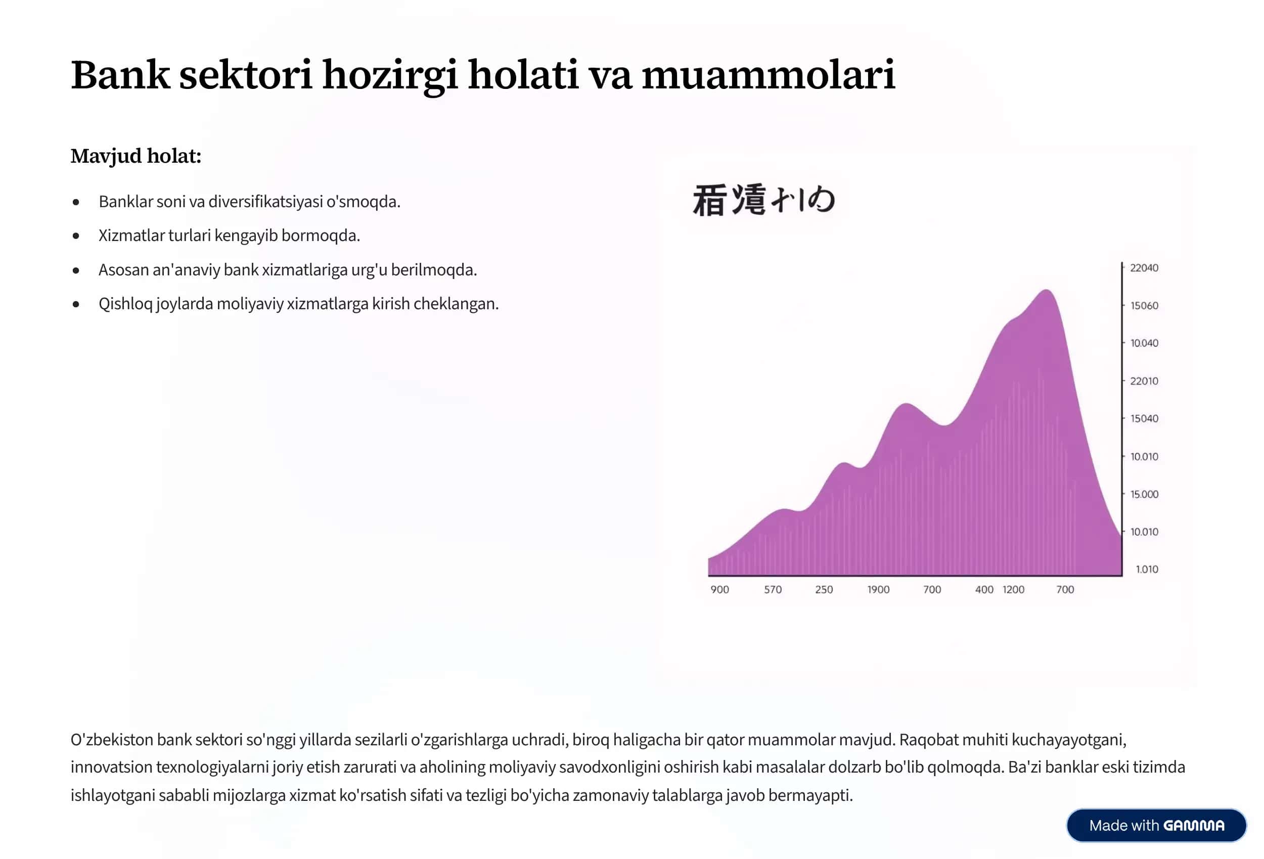 Banklar tizimini rivojlantirish yo'llari: Kelajak strategiyasi 2