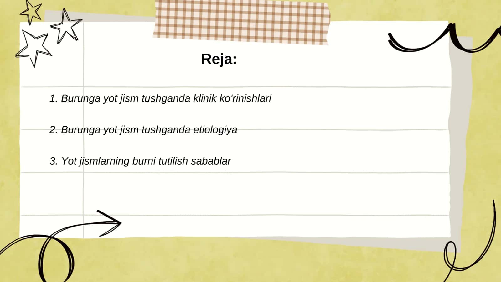Burunga yot jism tushganda klinikasi, etiologiyasi, Differensial tashxis, va davolash 2