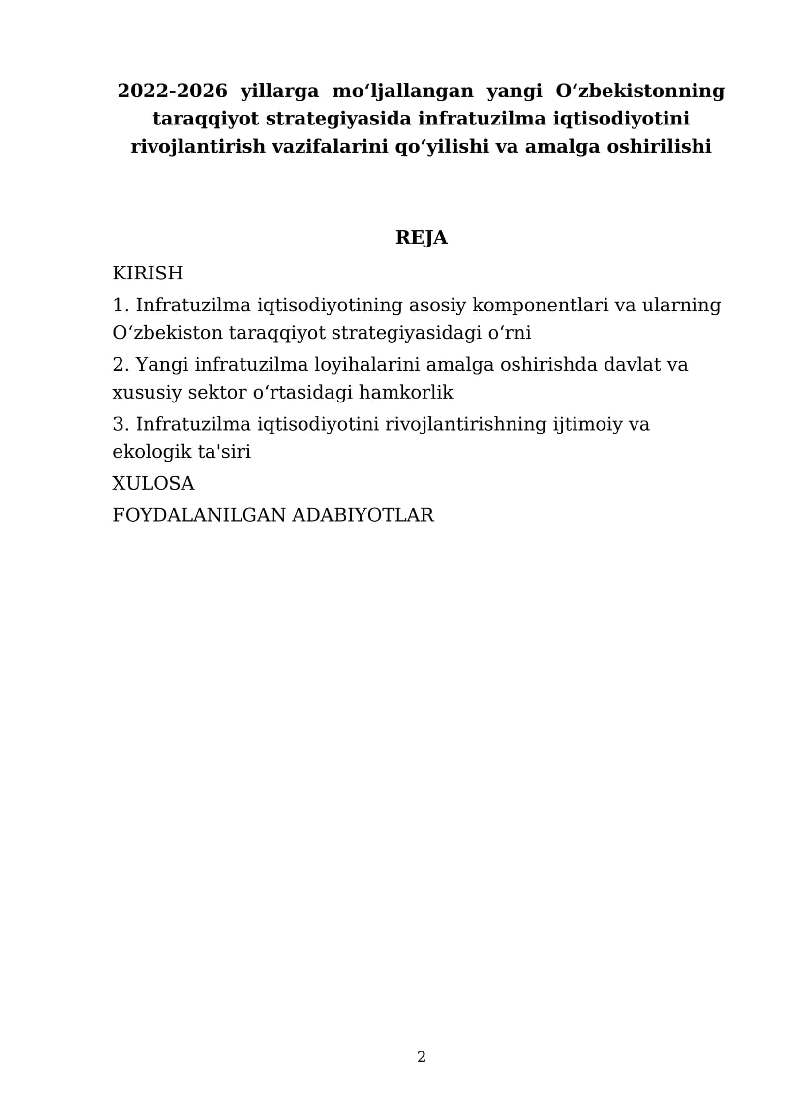 O'zbekistonning taraqqiyot strategiyasi 2