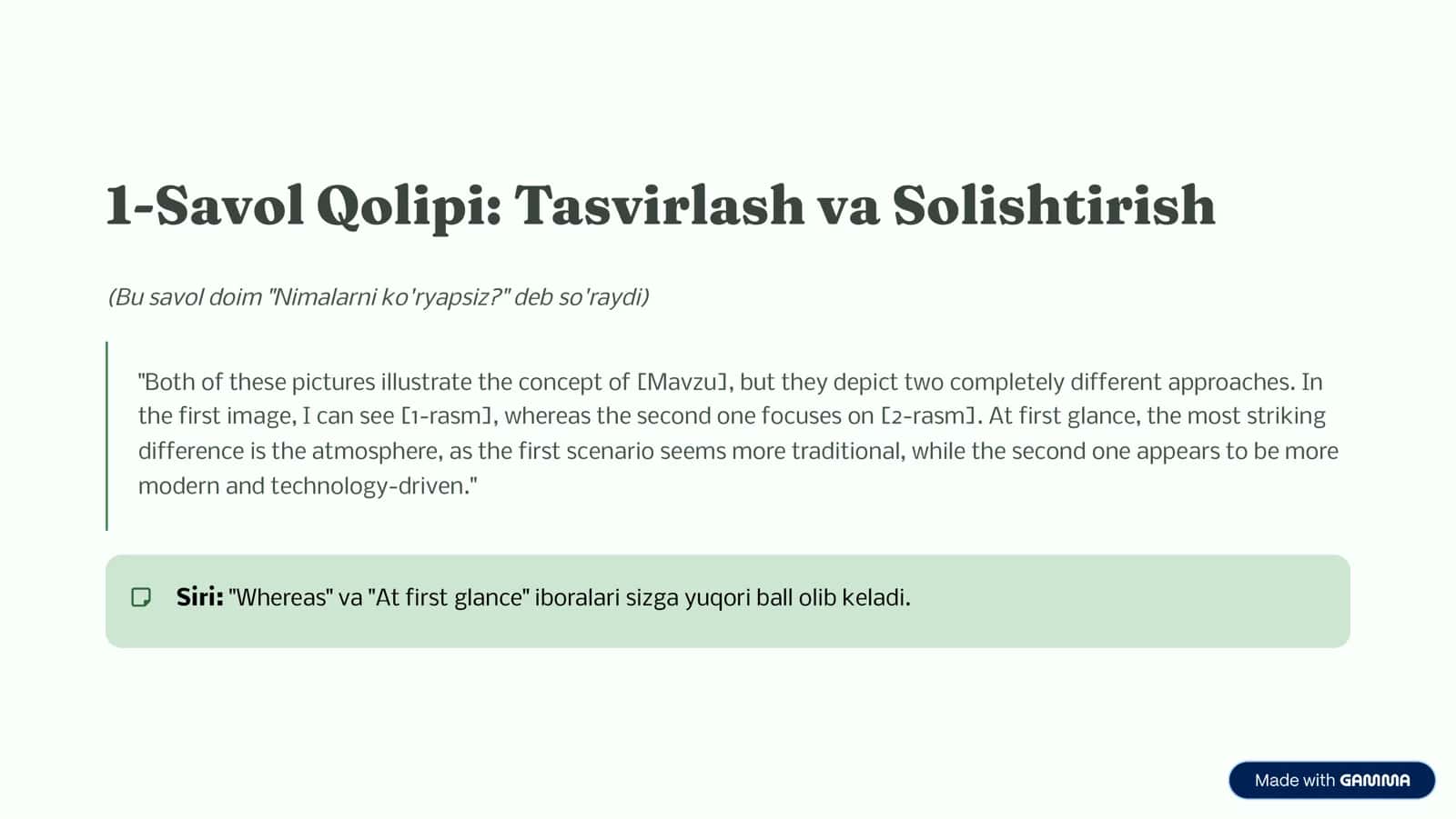 Ingliz tili qoliblar 2