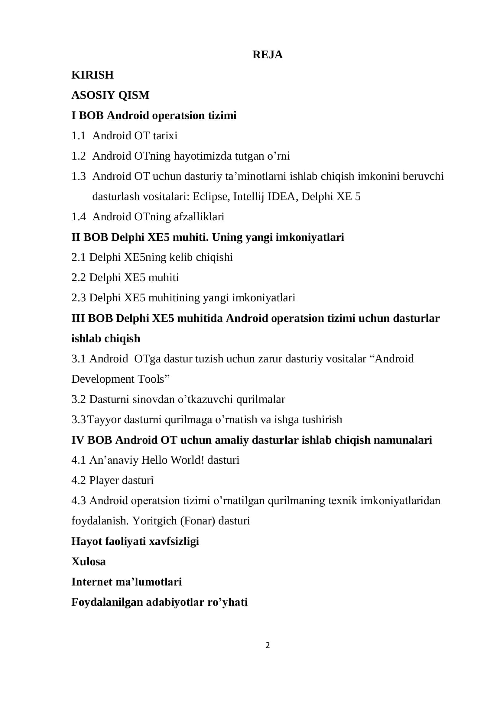 BOB Android OT uchun amaliy dasturlar ishlab chiqish namunalari 2