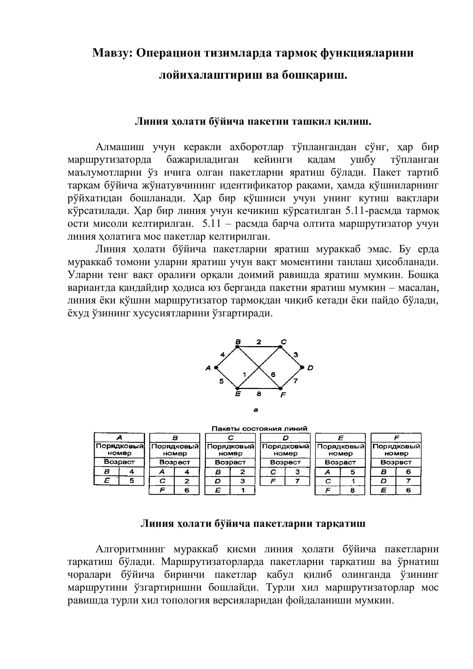 Операцион тизимларда тармоқ функцияларини лойихалаштириш ва бошқариш 2