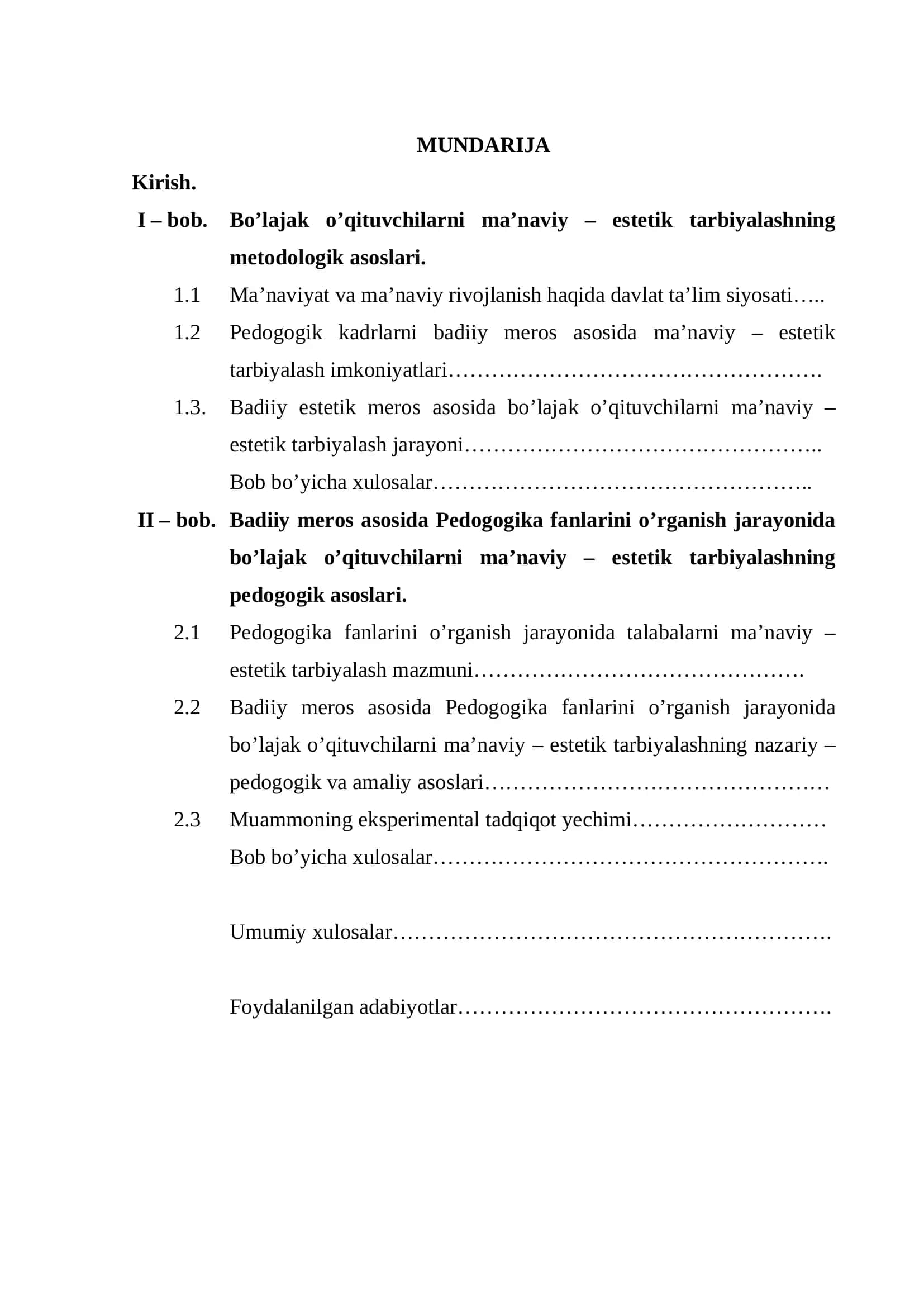 BO’LAJAK O’QITUVCHILARNI MA’NAVIY – ESTETIK TARBIYALASHNING PEDOGOGIK ASOSLARI 2