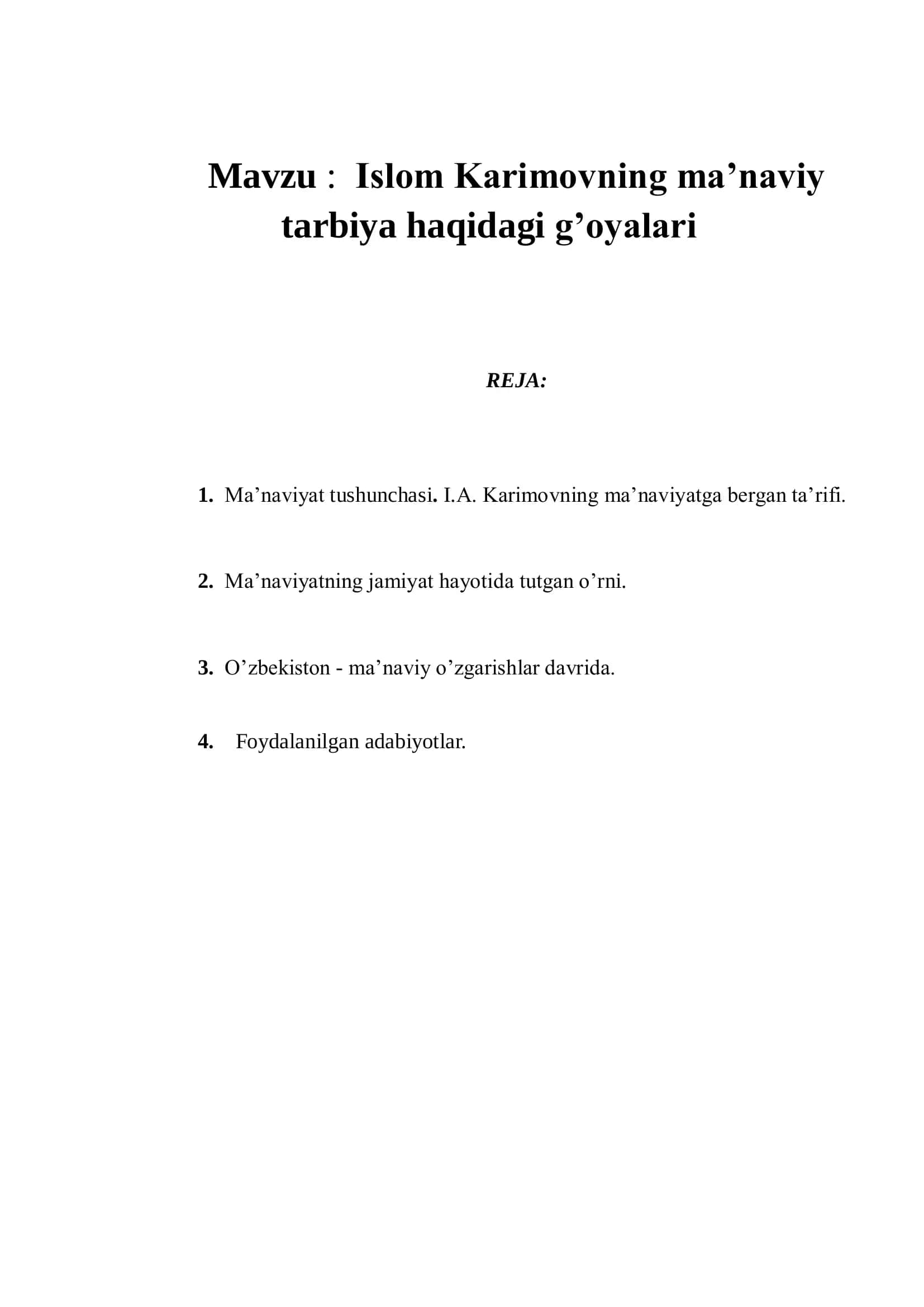 Islom Karimovning ma’naviy tarbiya haqidagi g’oyalari 2