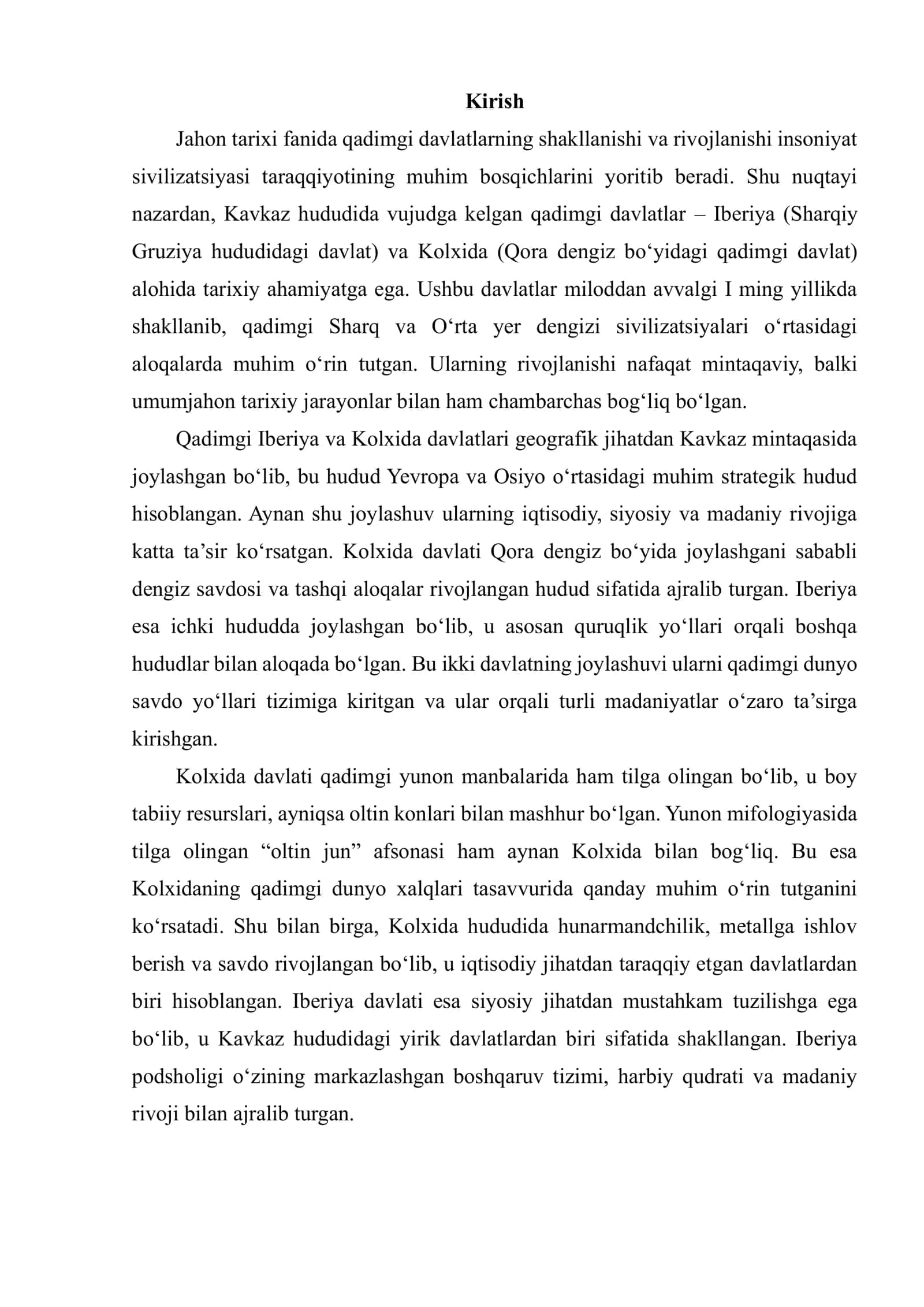 QADIMGI IBERIYA VA KOLXIDA DAVLATLARI 2