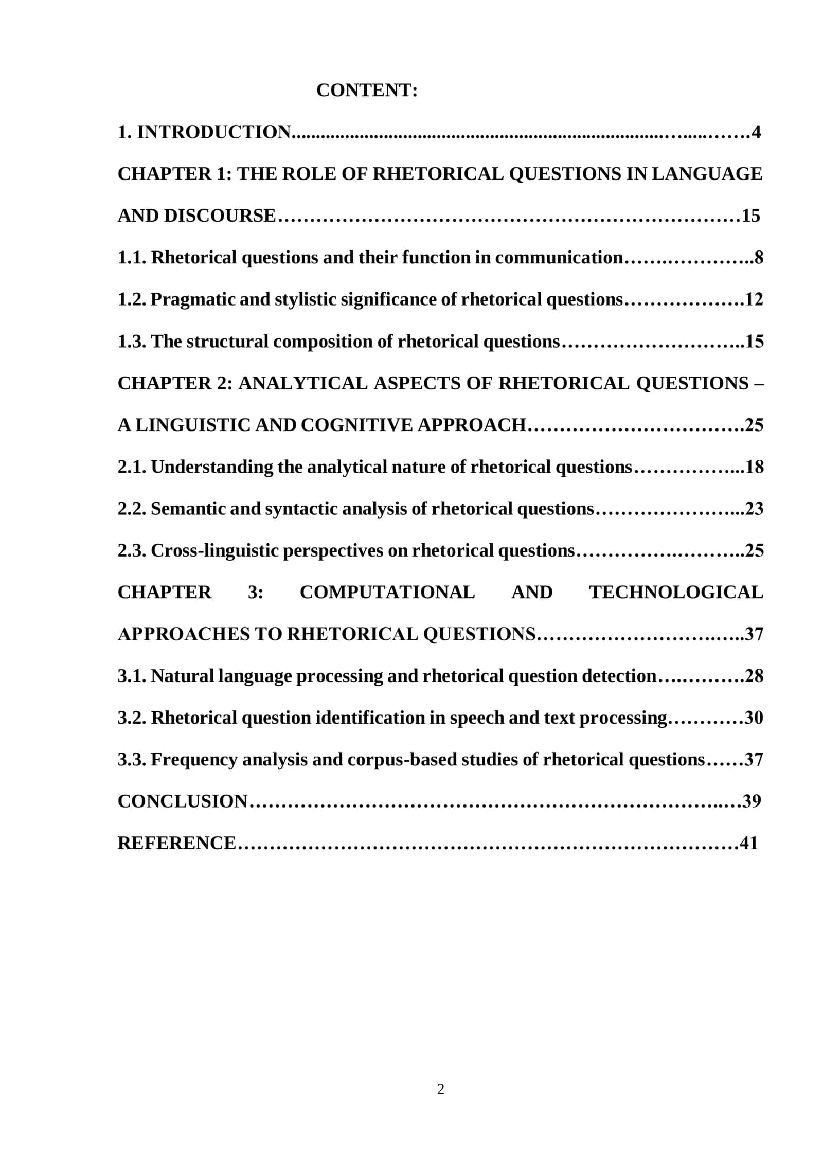 Detailed analysis of the theoretical and analytical aspects of rhetorical questions in language lear 2