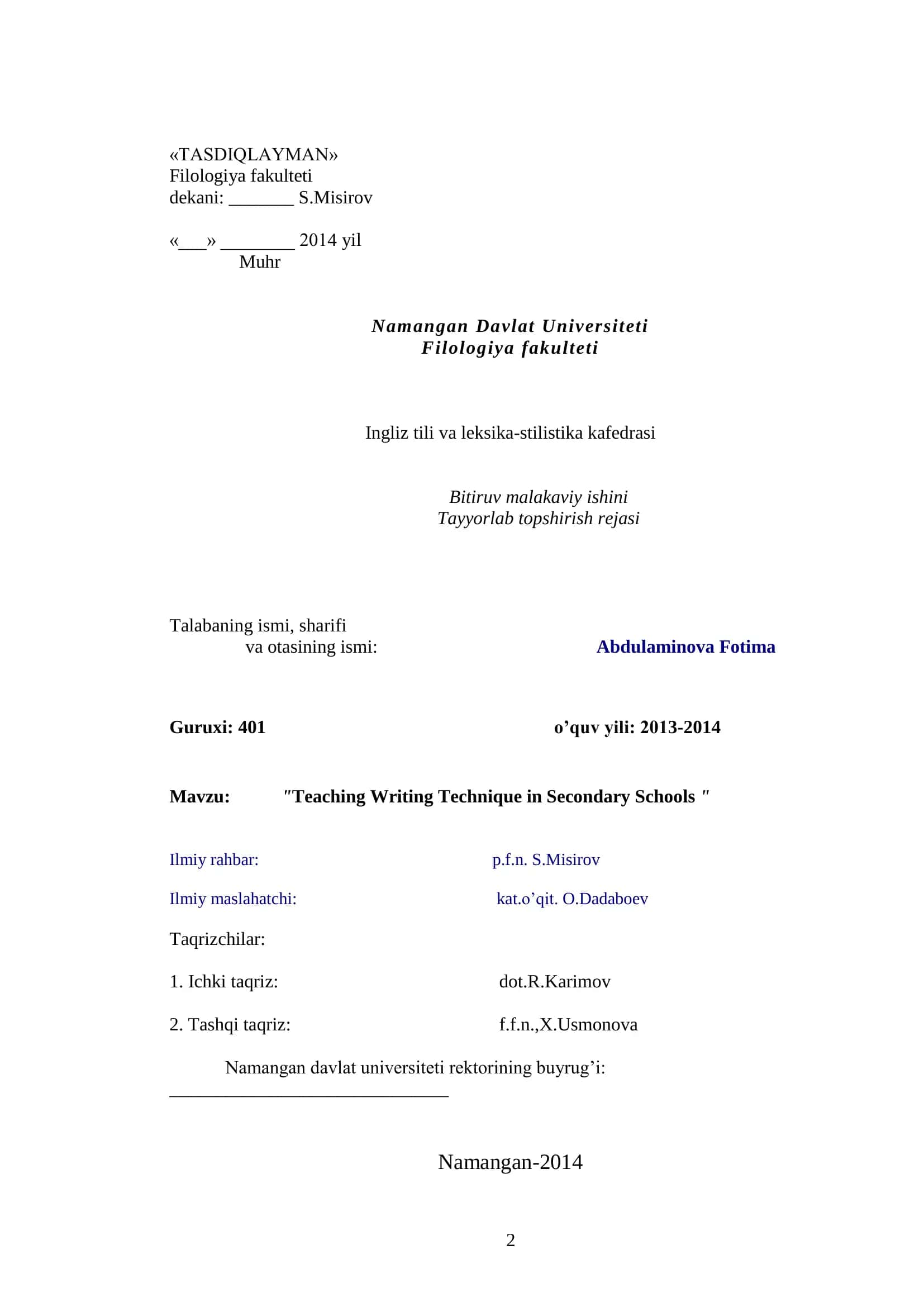 Teaching Writing Technique in Secondary Schools 2