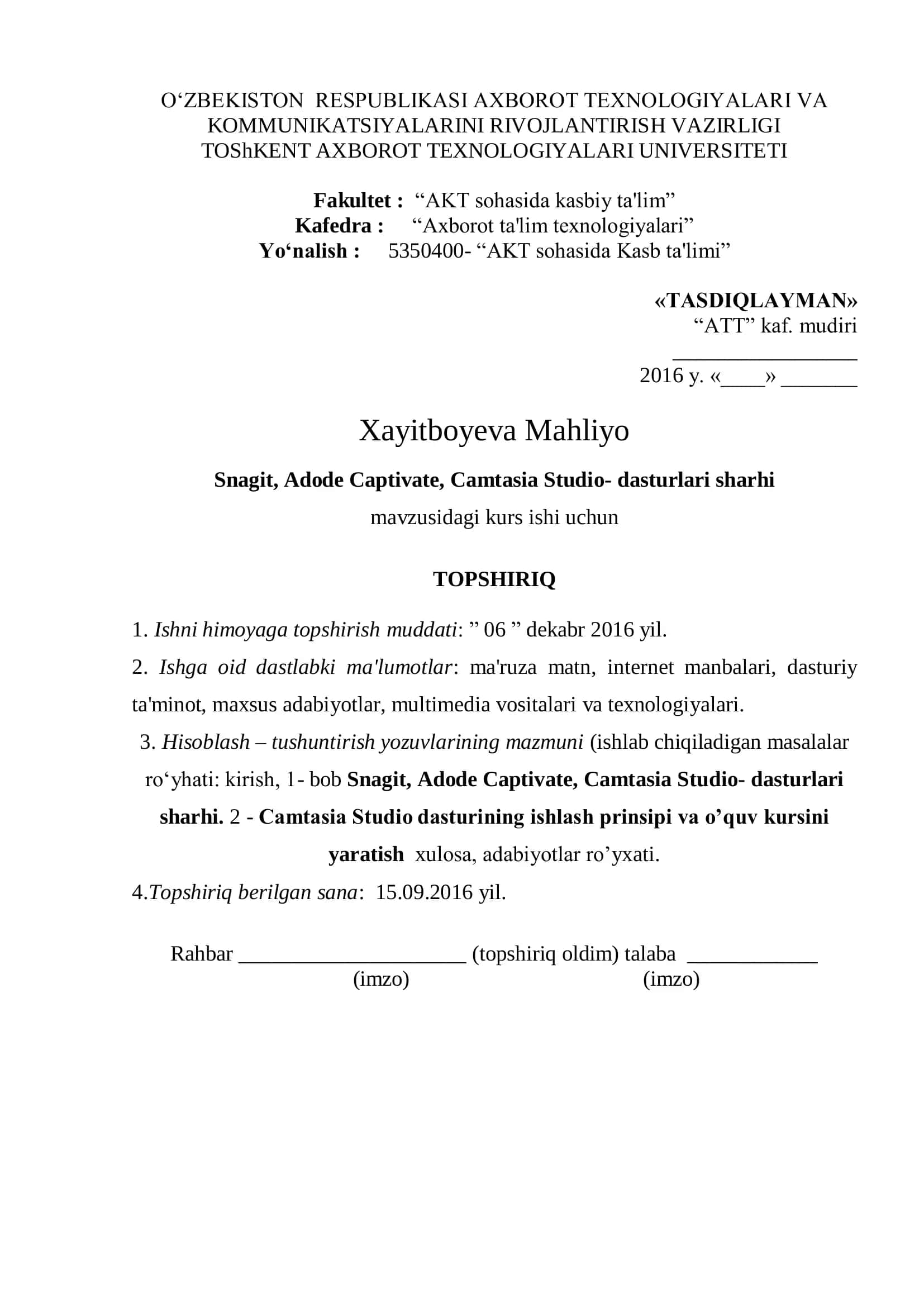 Snagit, Adode Captivate, Camtasia Studio- dasturlari sharhi 2