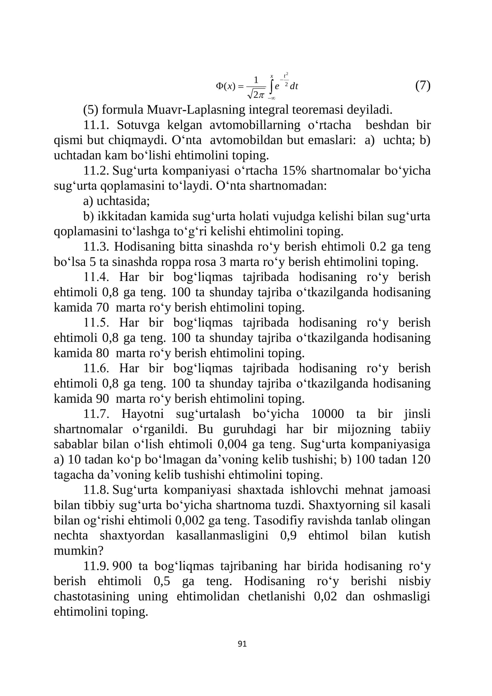 BERNULLI SXEMASI VA LIMIT TEOREMALAR 2