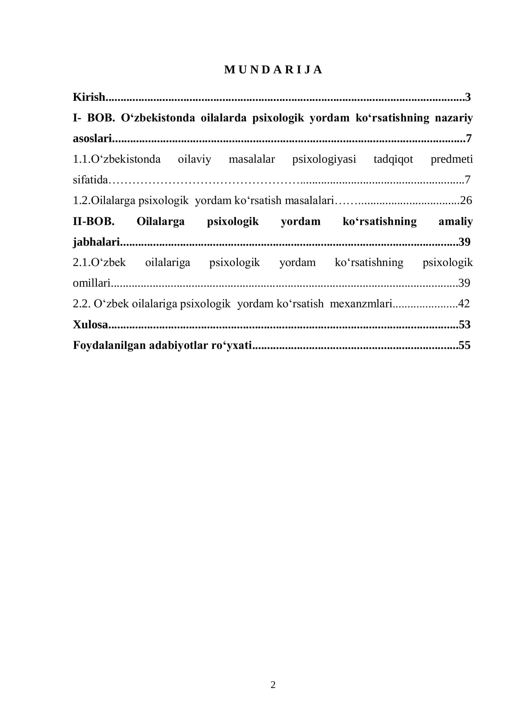 O„zbekistonda oilalarda psixologik xizmat ko„rsatish amaliyoti 2