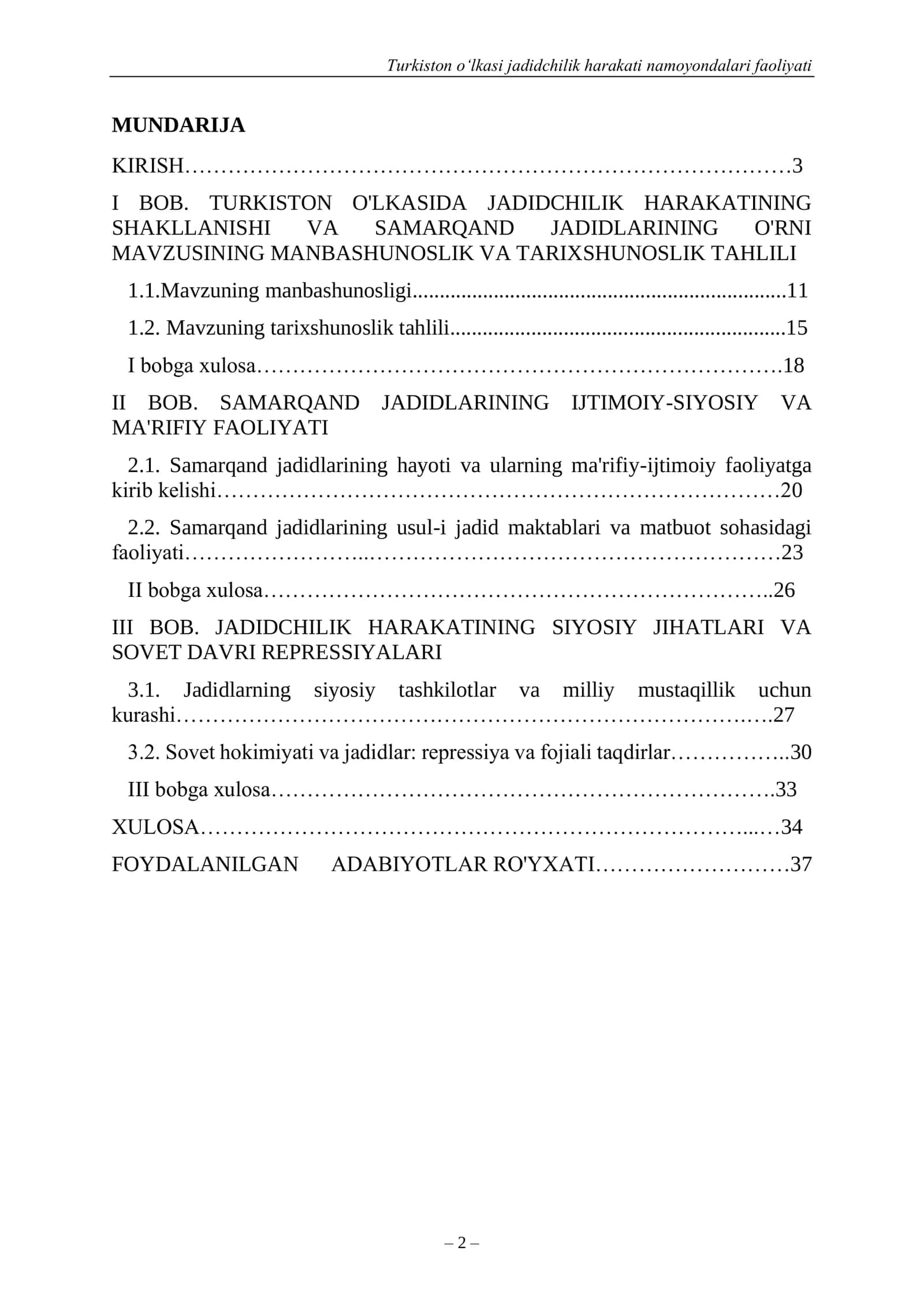 TURKISTON OʻLKASI JADIDCHILIK HARAKATI NAMOYONDALARI FAOLIYATI  (SAMARQAND JADIDLARI HAYOTI FAOLIYATI MISOLIDA) 2