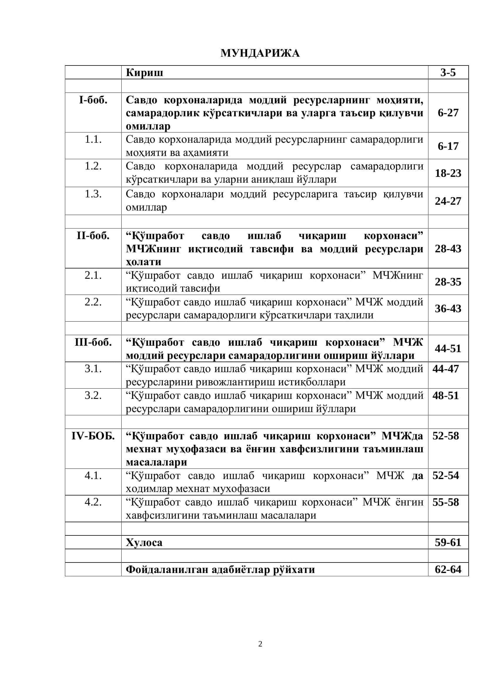 Савдо корхоналарида моддий ресурсларнинг самарадорлиги 2