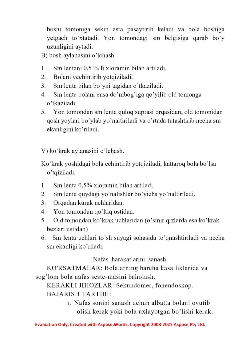 Bolalarning antropometrik o‘lchovlari va hayotiy ko‘rsatkichlarini o‘lchash bo‘yicha amaliy qo‘llanma 2