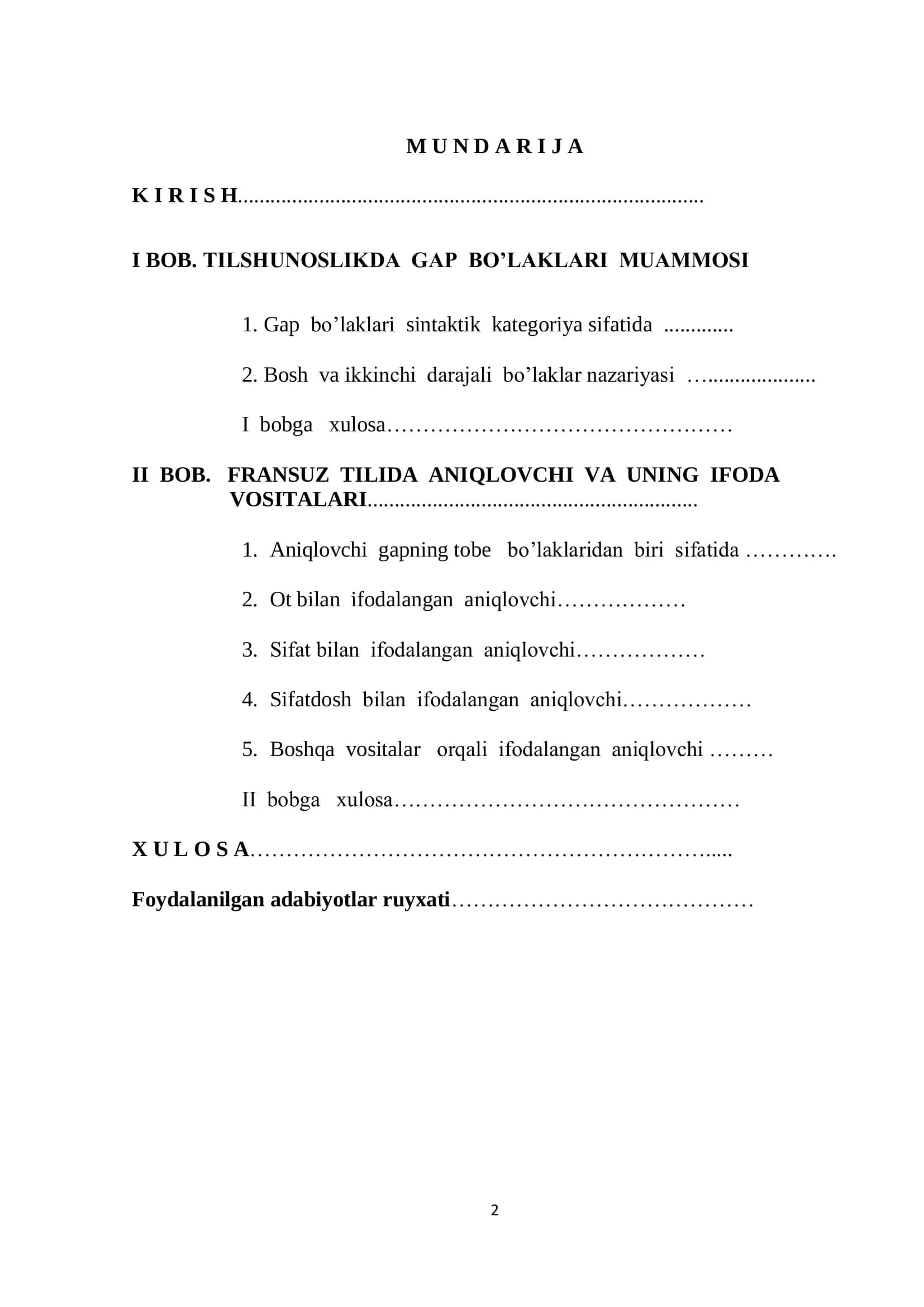 HOZIRGI ZAMON FRANSUZ TILIDA ANIQLOVCHI VA UNING IFODA VOSITALARI 2