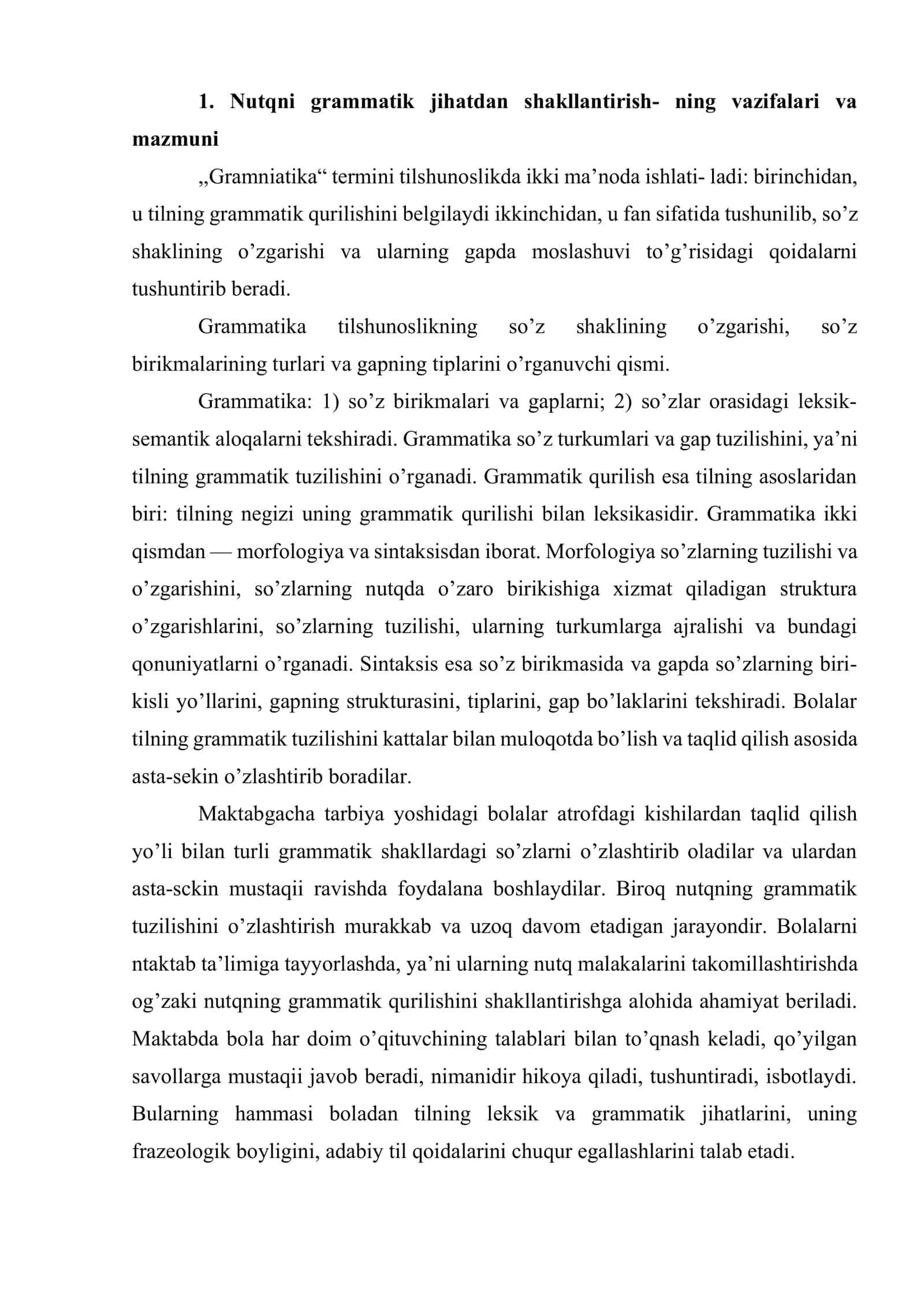Nutqni grammatik jihatdan shakllantirish uslubiyoti 2