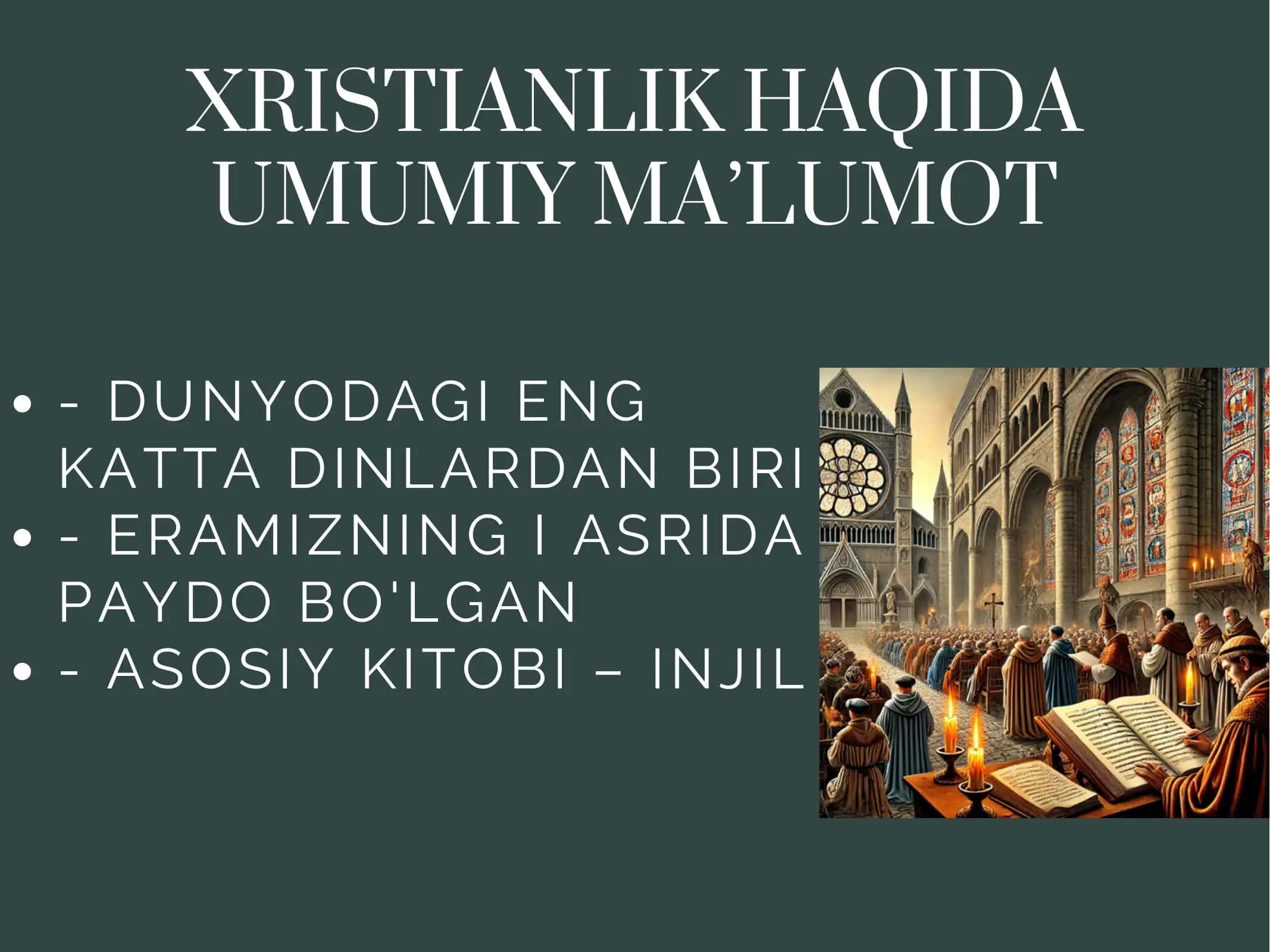 O'RTA ASRLARDA XRISTIANLIK DINI 2