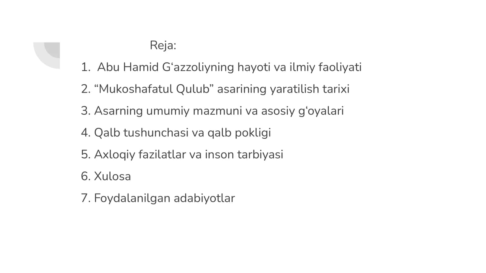 Abu Hamid G‘azzoliyning "Mukoshafatul qulub" asari 2
