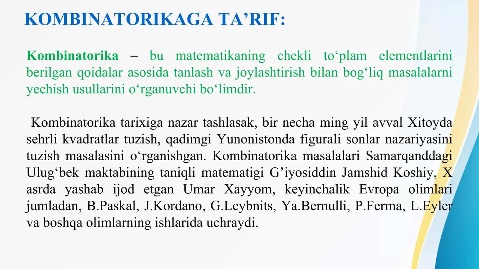Kombinatorika elementlari 2