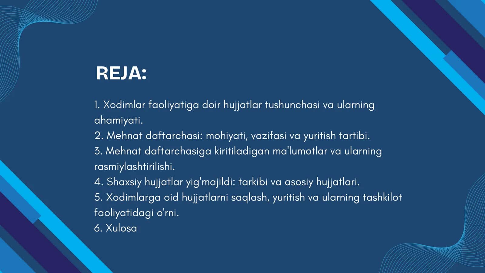 Xodimlar Faoliyatiga Doir Hujjatlar (Mehnat Daftarchasi, Shaxsiy Hujjatlar Yig'ma Jildi) 2