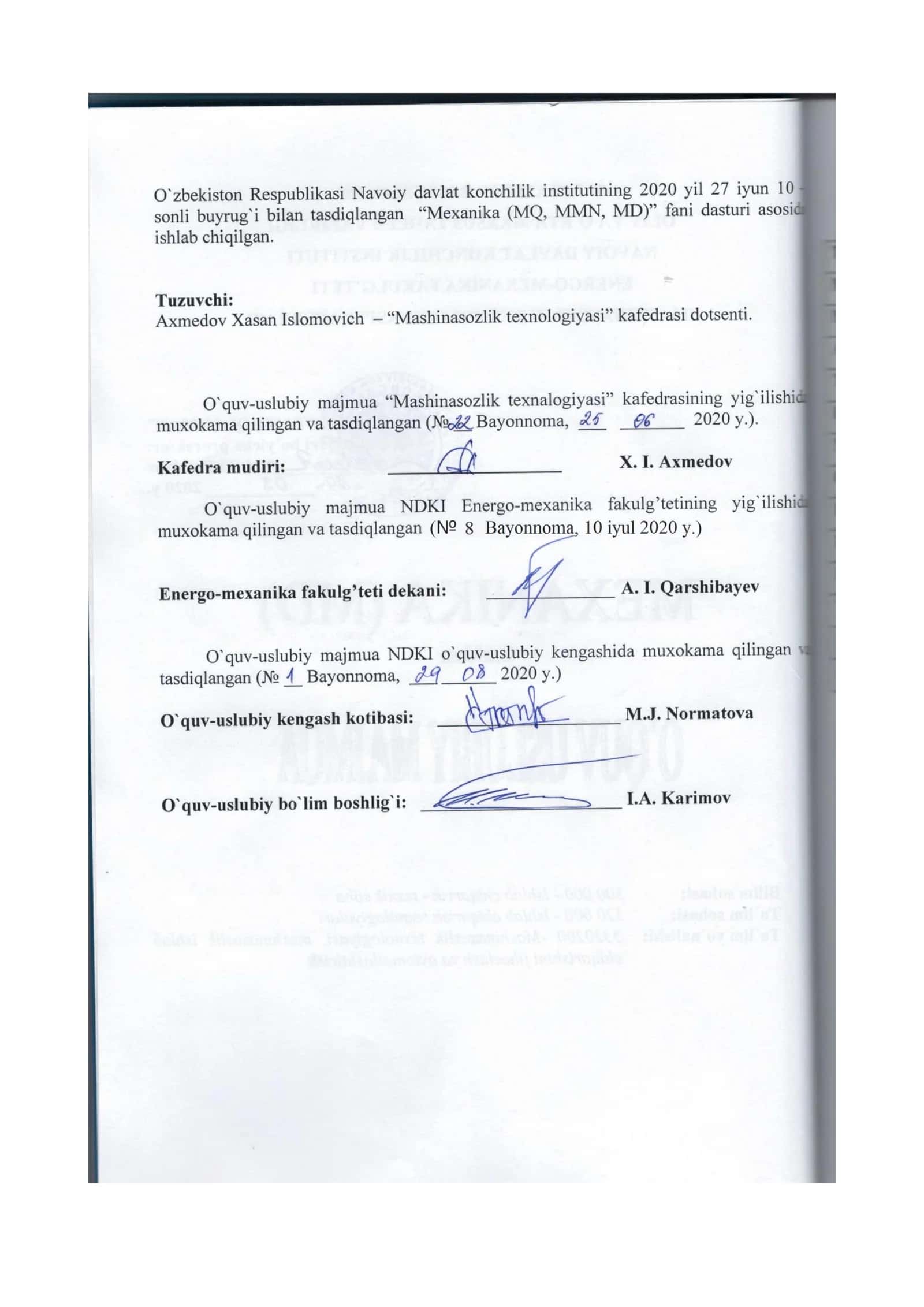 KURS LOYIXASINI TAYYORLASH UCHUN QO`LLANMA 2