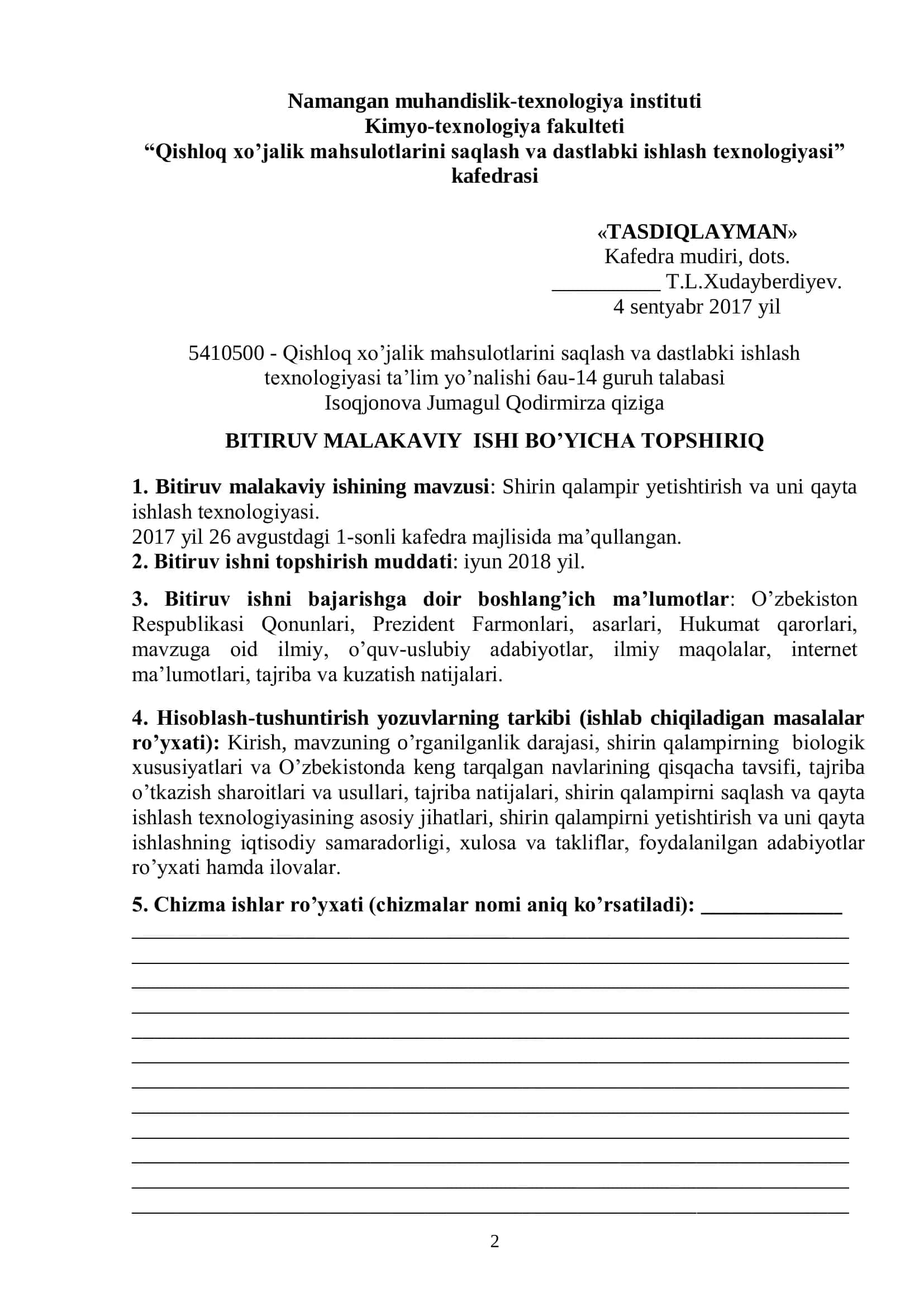 Qishloq xo'jalik mahsulotlarini saqlash va dastlabki ishlash texnologiyasi 2