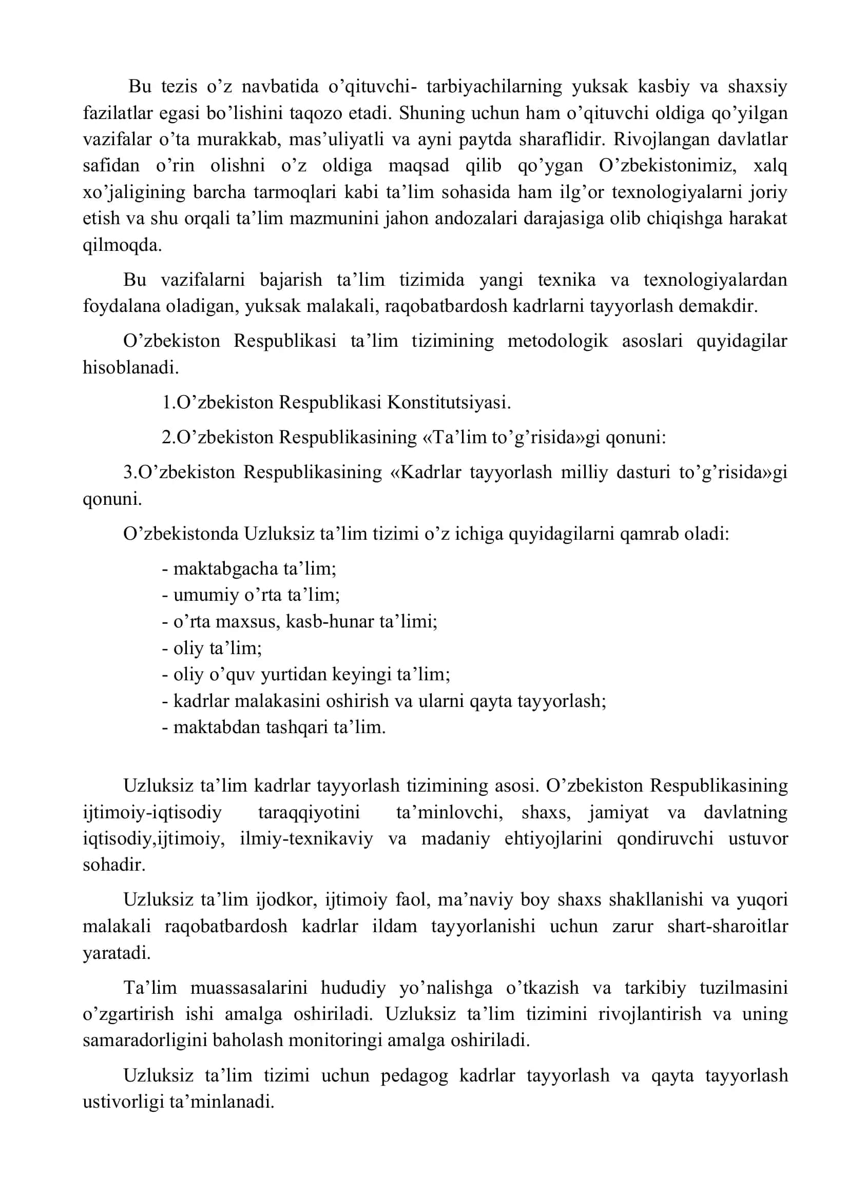 Uzluksiz ta’lim tizimida matematika va Informatika, axborot texnologiyalari kurslarini o’qitishning metodik tizimi 2