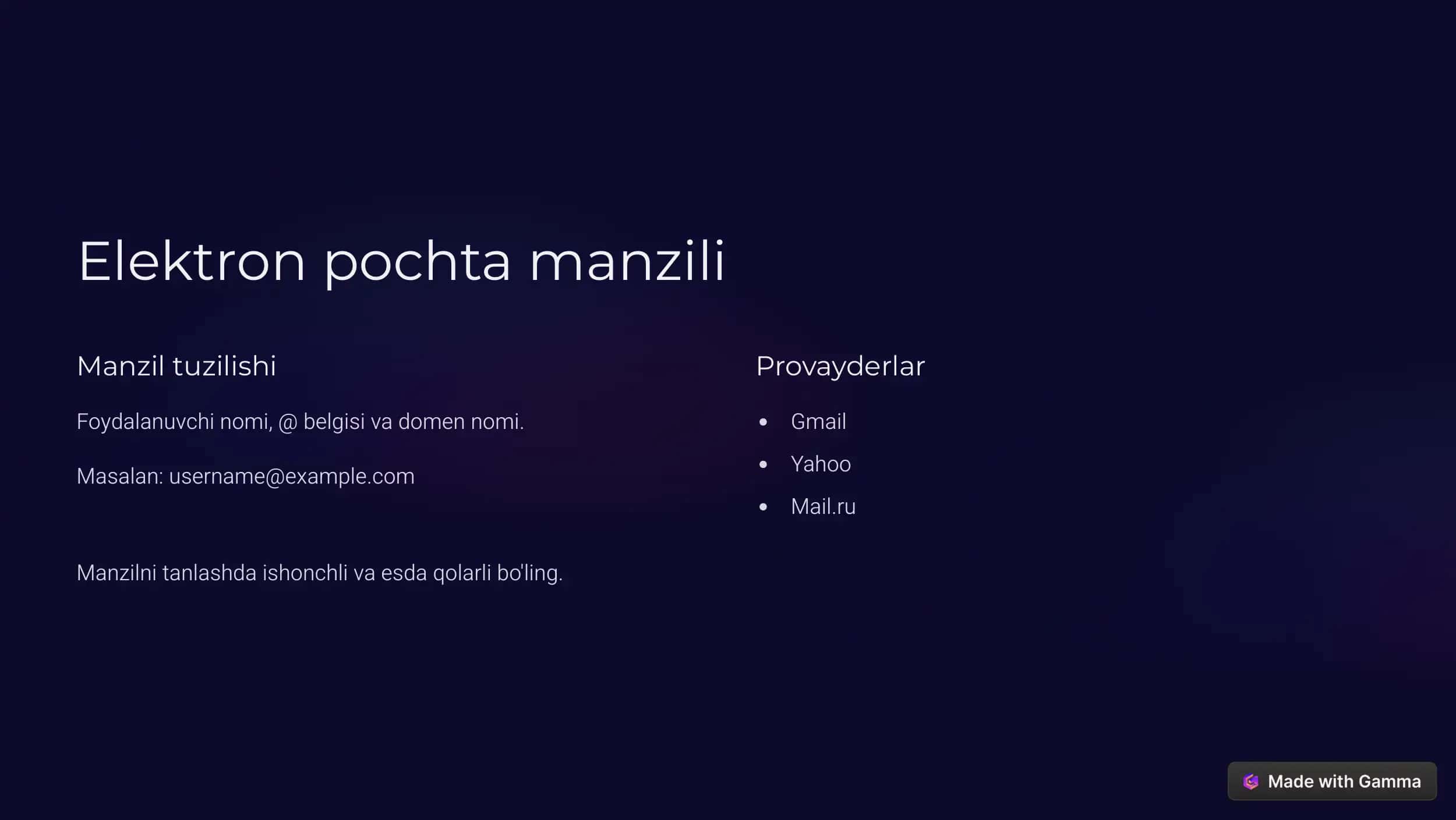 elektron pochta va undan foydalanish 2