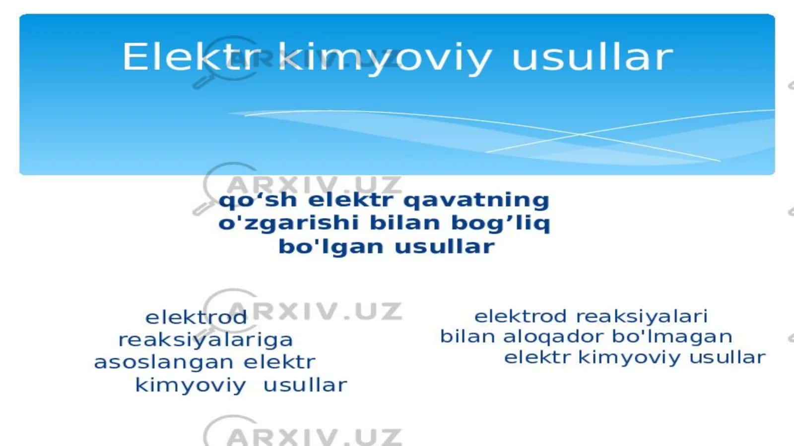 Elektrokimyoviy davolash va diagnostika usullari 2