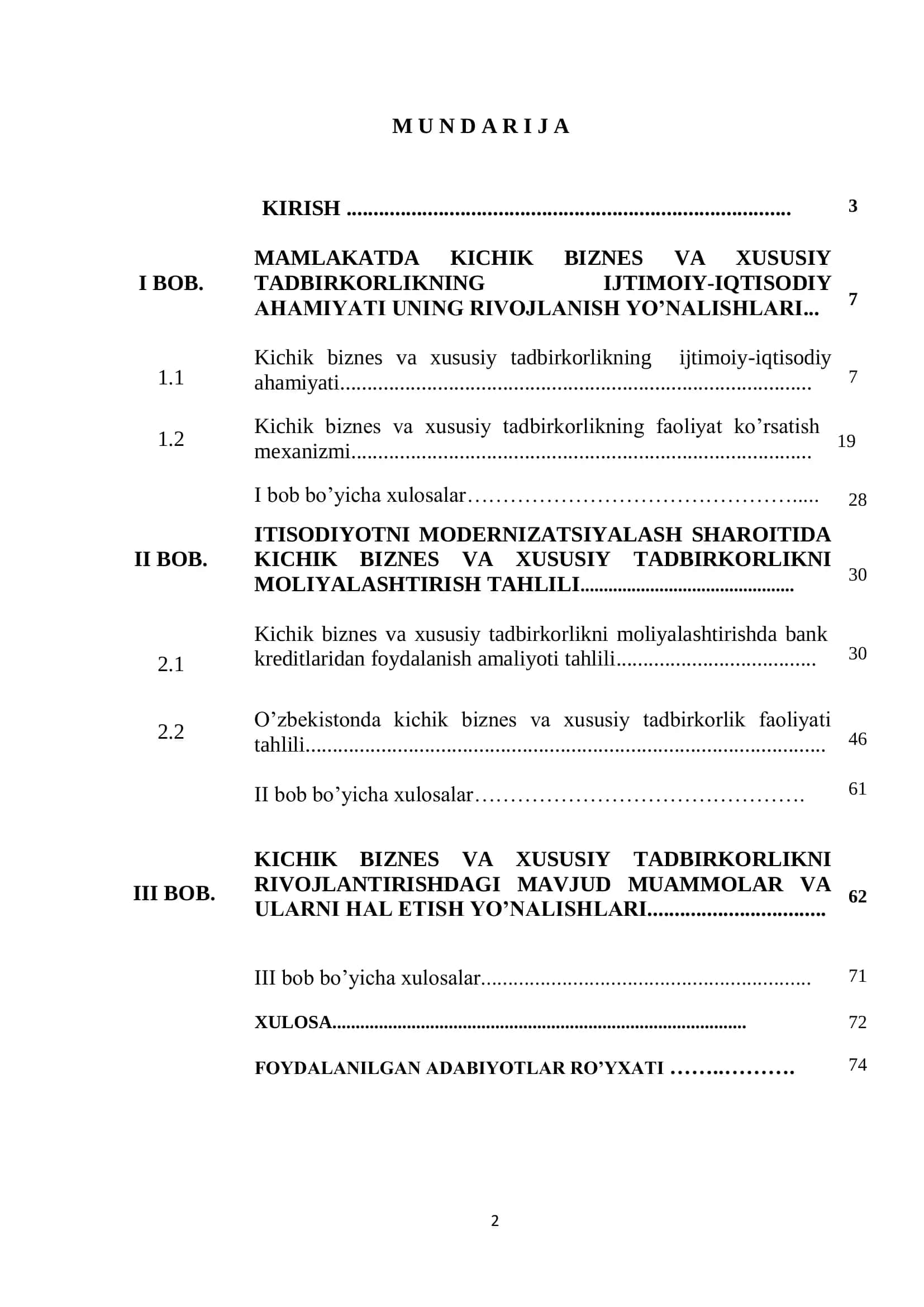 MOLIYA BITIRUV MALAKAVIY ISHI 2