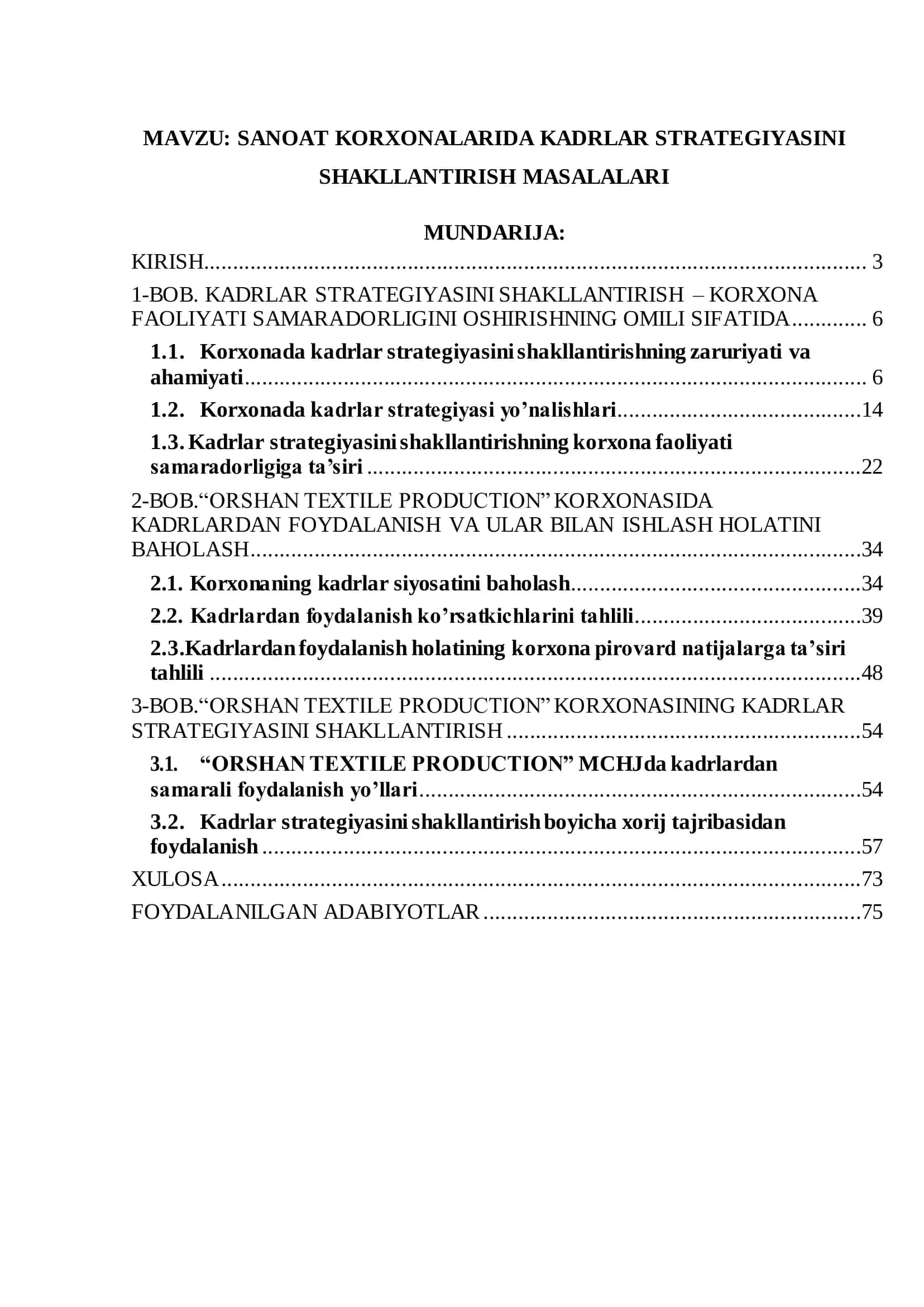 Sanoat korxonalarida kadrlar strategiyasini shakllantirish masalalari 2