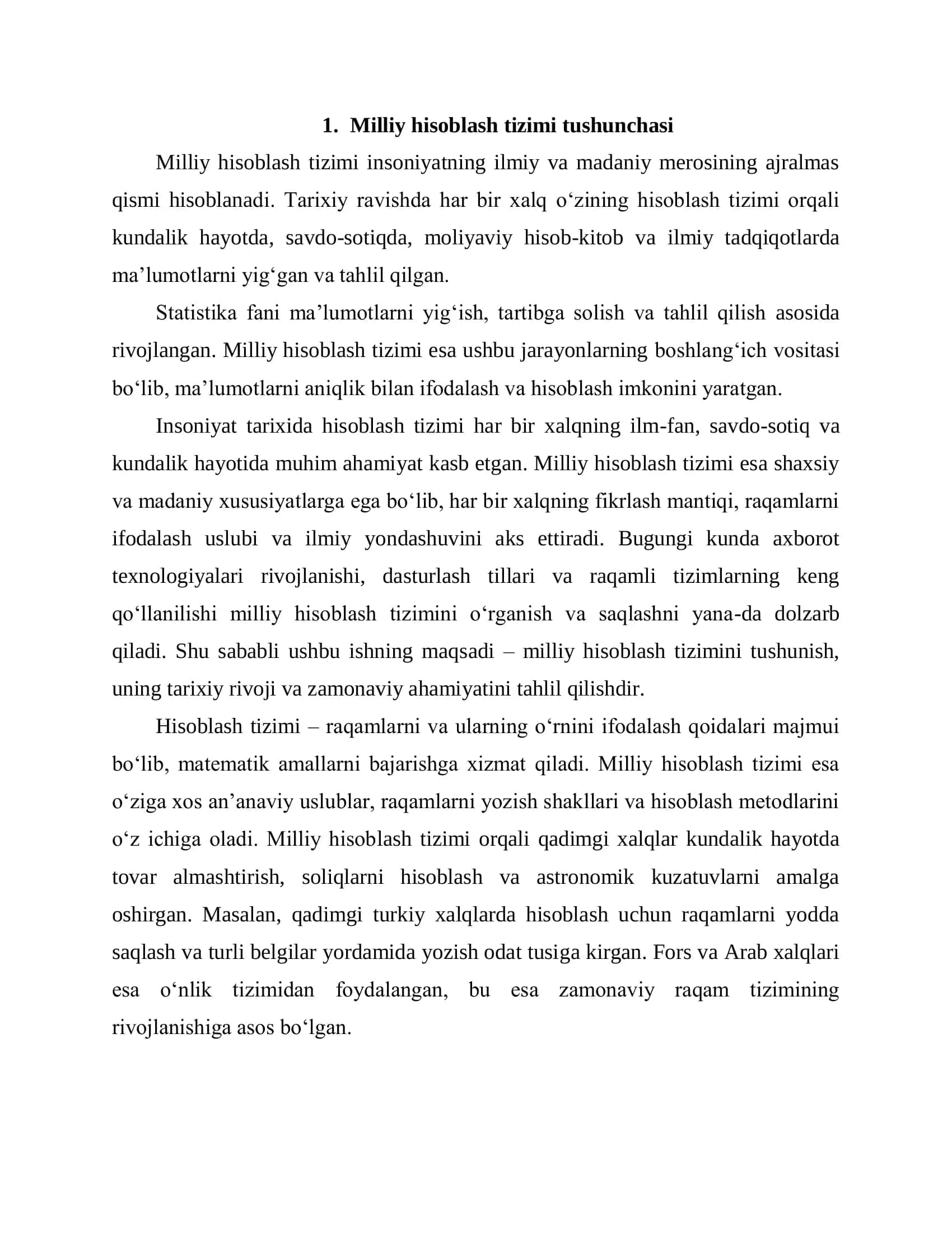 Milliy hisoblash tizimi va uning mohiyati 2