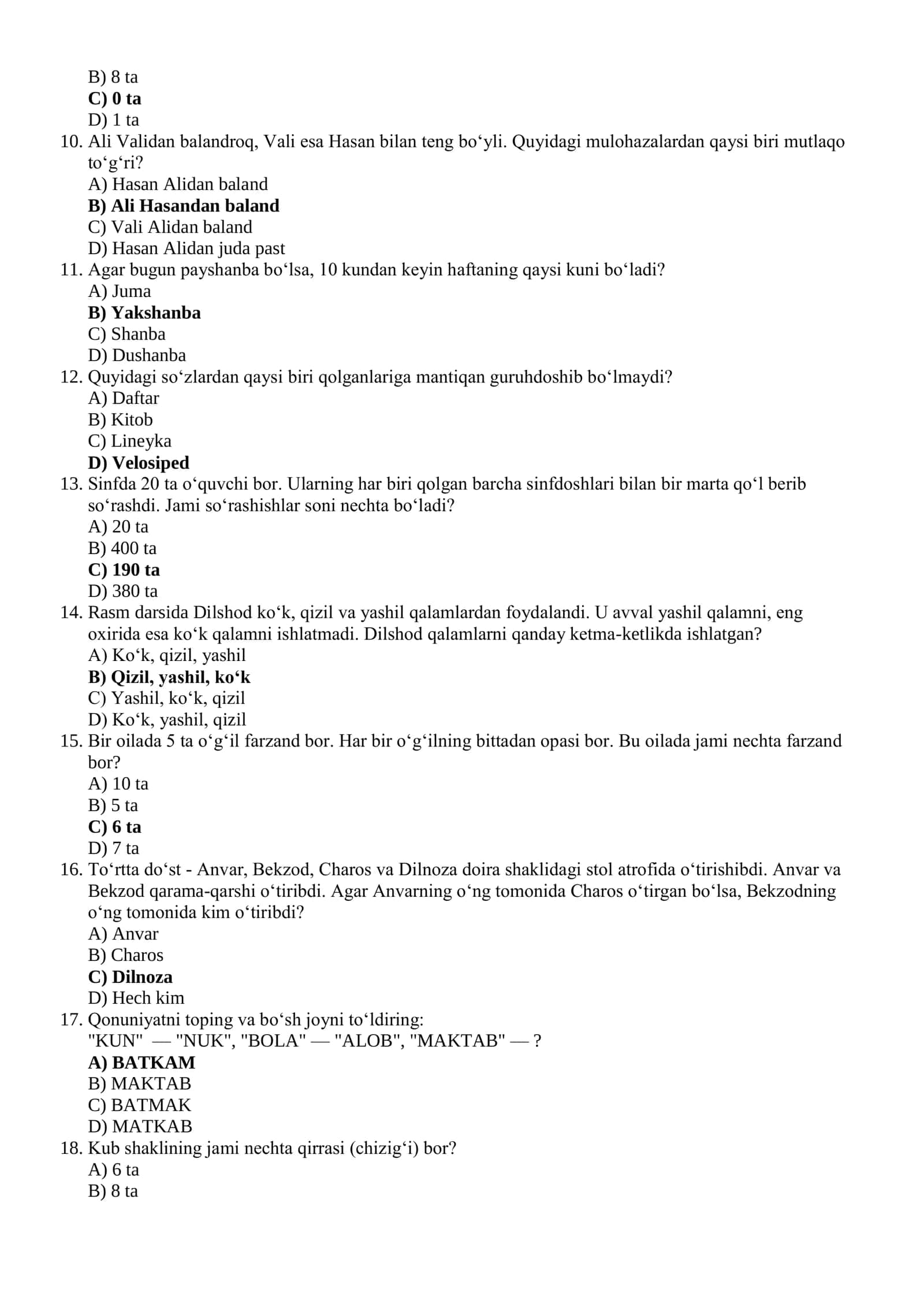 JASORAT MAKTABIGA KIRISH UCHUN SAVOLLAR TO‘PLAMI MANTIQIY FIKRLASH (1–20-savollar) 2