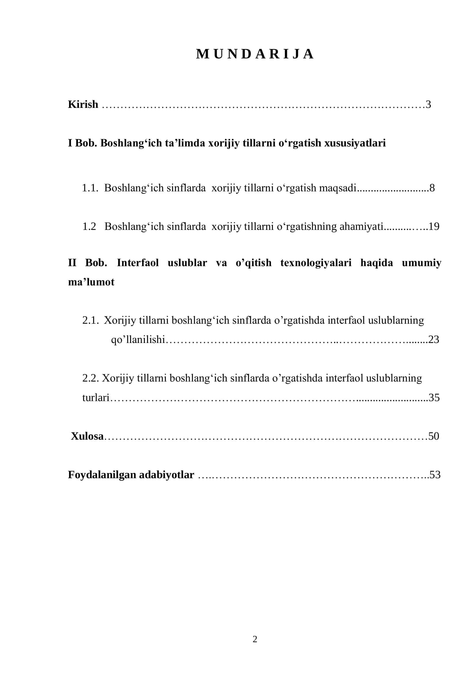 Boshlang‘ich sinflarda xorijiy tillarni o‘qitishda ilg‘or pedagogik texnologiyalar 2