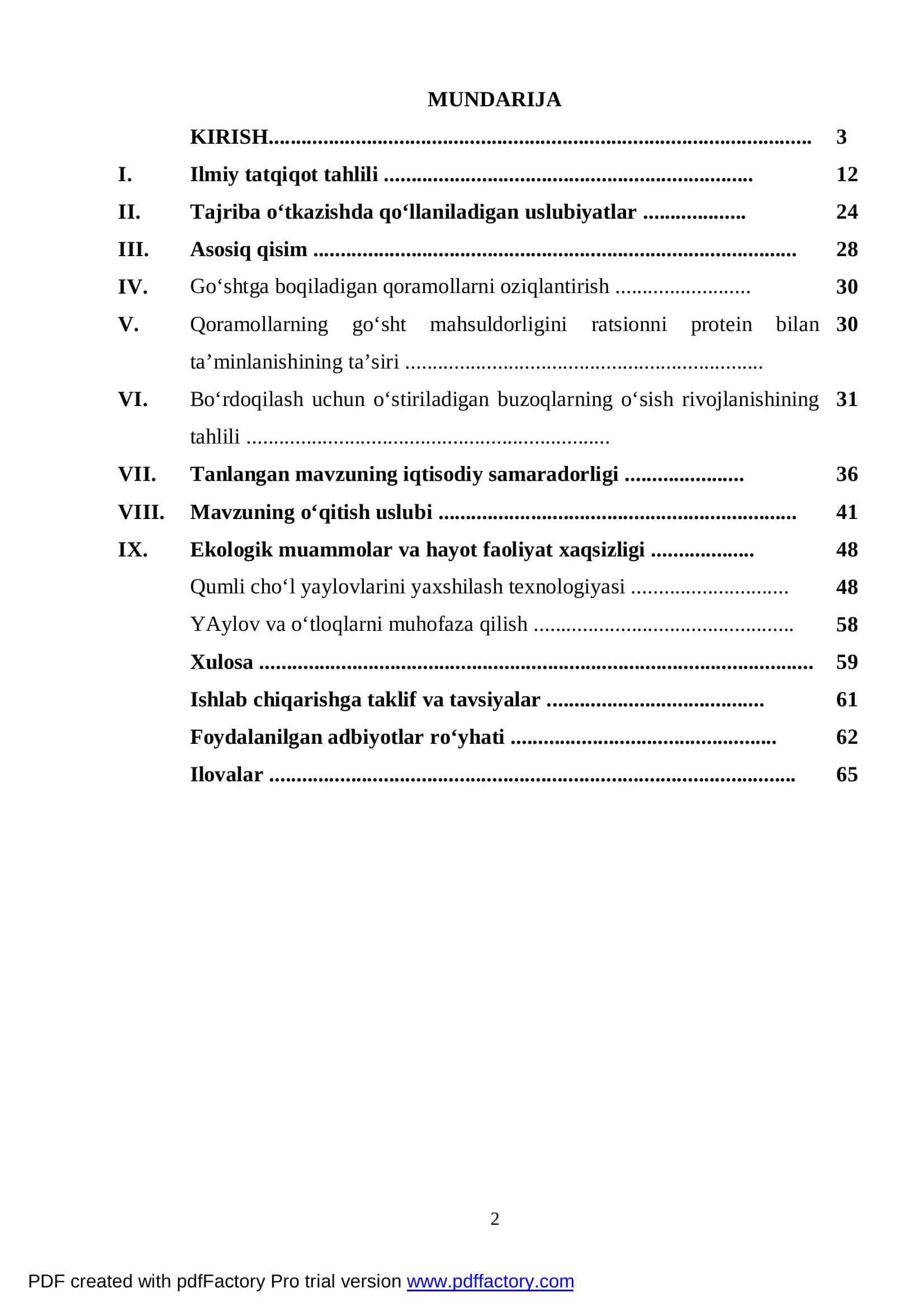 Qoramollar go‘sht mahsuldorligiga ratsionni protein bilan ta’minlanishining ta’siri va mavzuni o‘qitish usuli 2