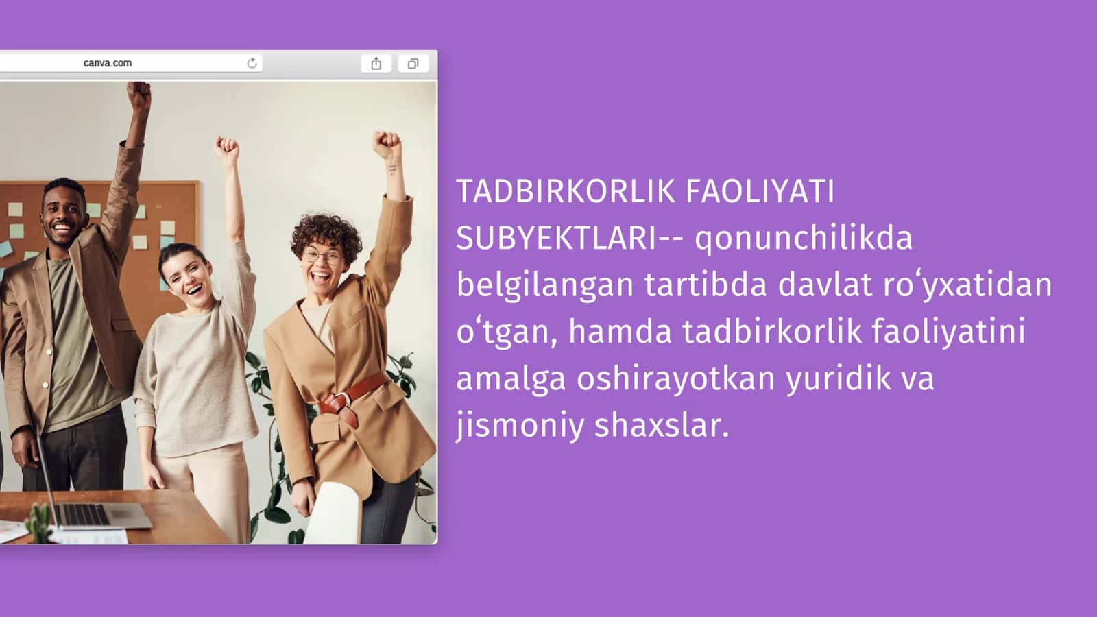 TADBIRKORLIK SUBYEKTLARI Faolyatini Tashkil etish taribi 2