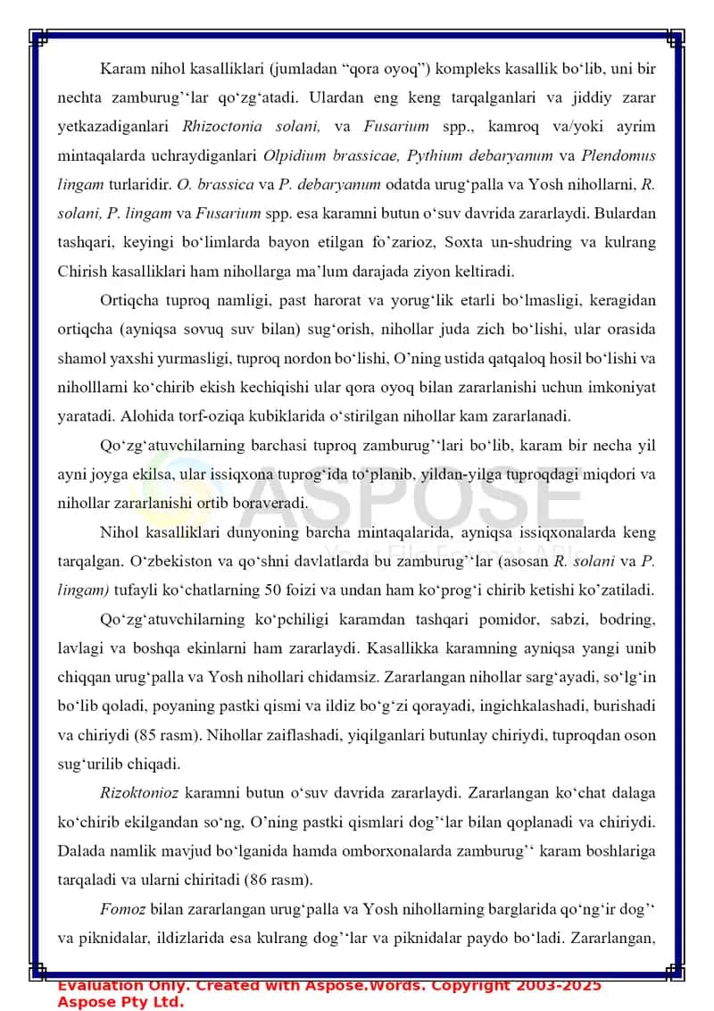 Karom kasalliklari va ularga qarshi kurash choralari 2