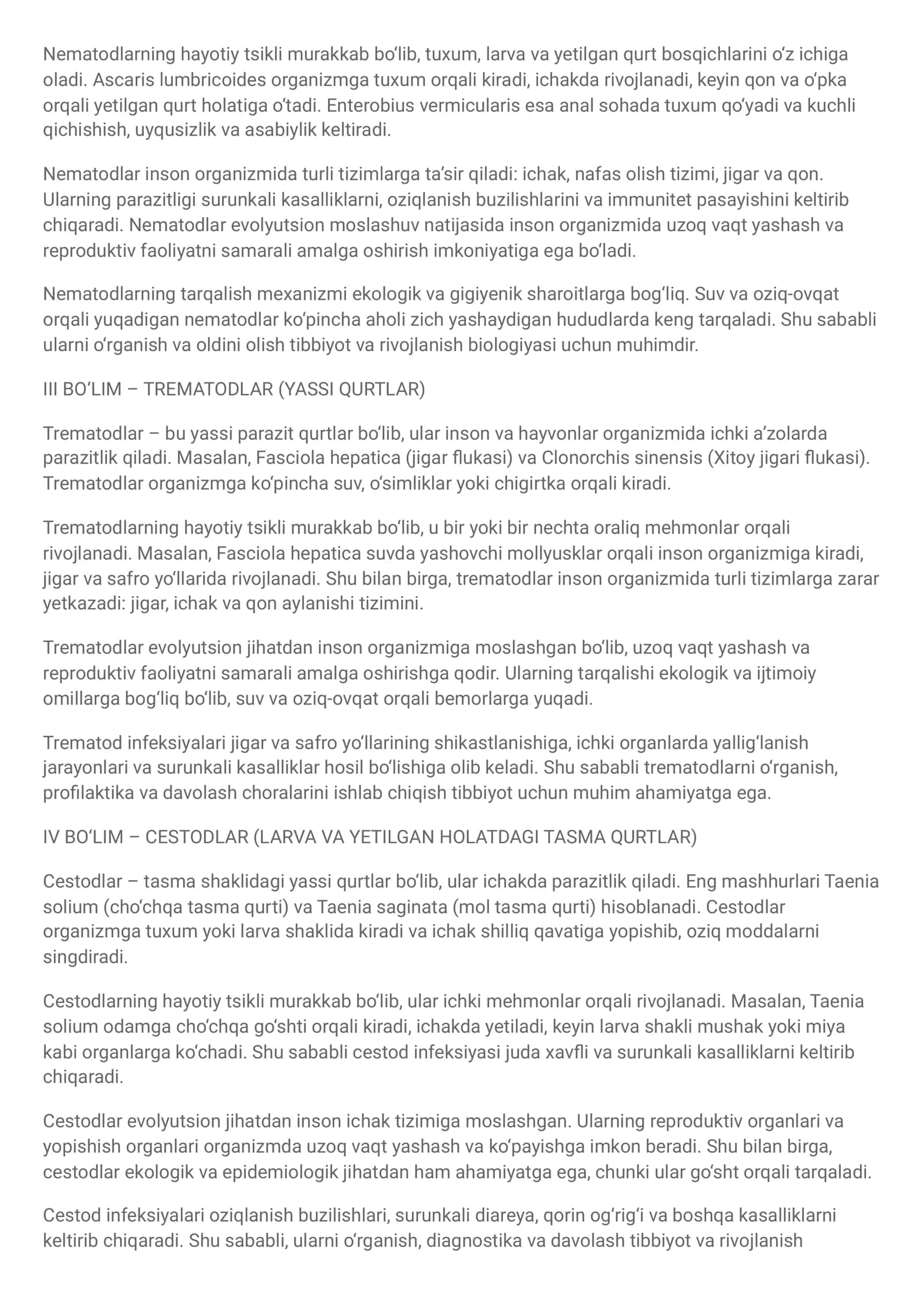 Gelmintlar tushunchasi va umumiy xususiyatlari 2
