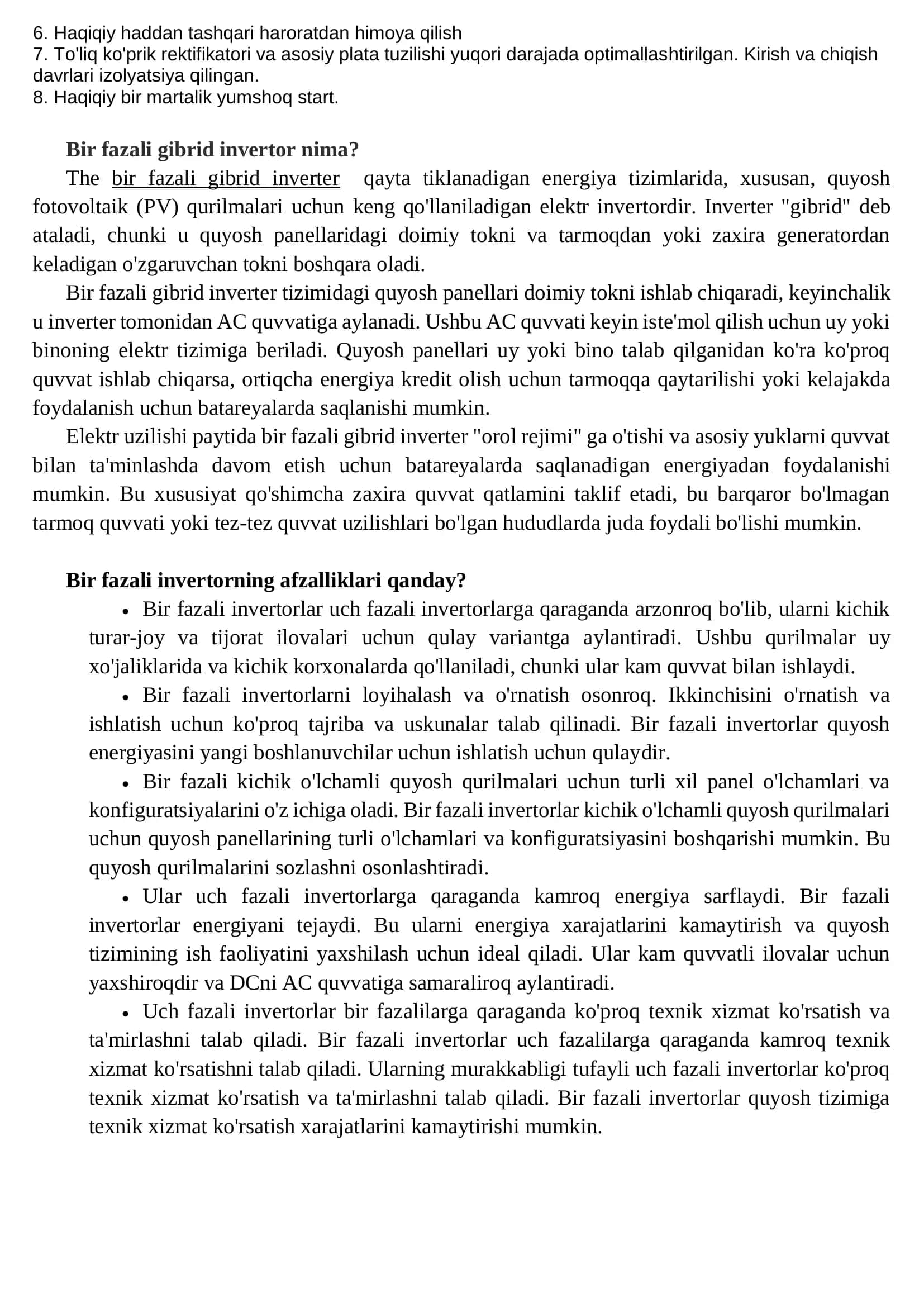 Bir Fazali va Uch Fazali Invertorlar 2