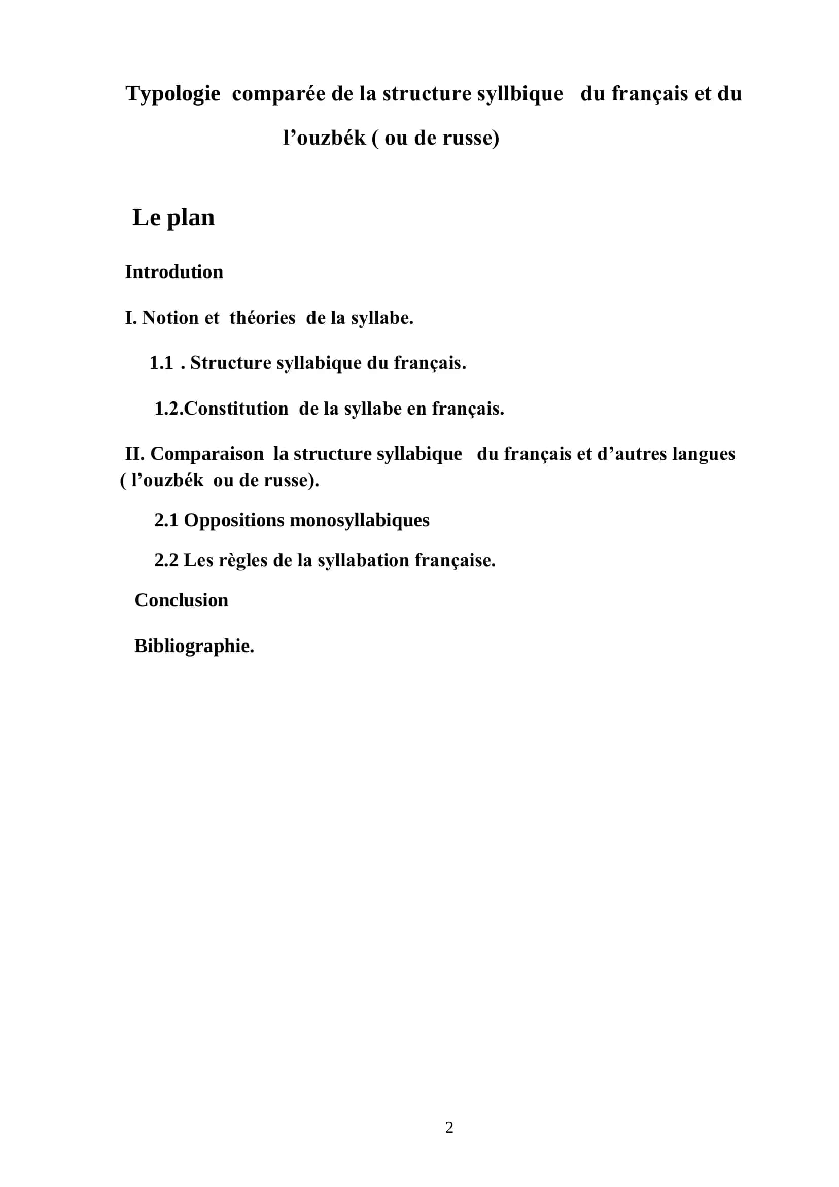 Typologie comparée de la structure syllbique du français et du l’ouzbék ( ou de russe) 2