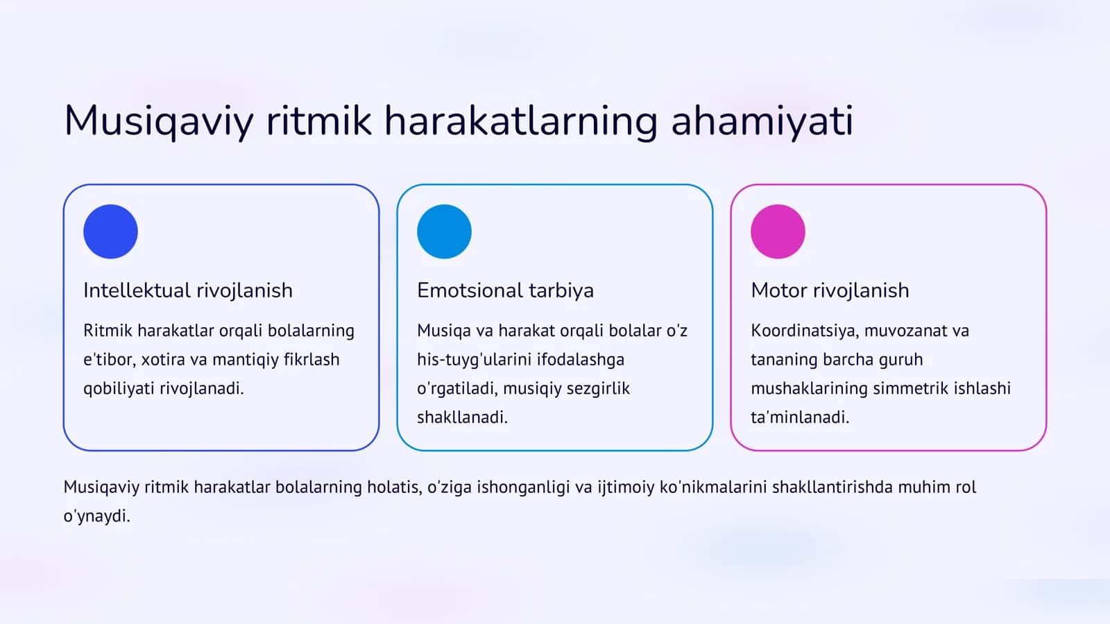 Bolalarni musiqaviy ritmik harakatga o'rgatish 2