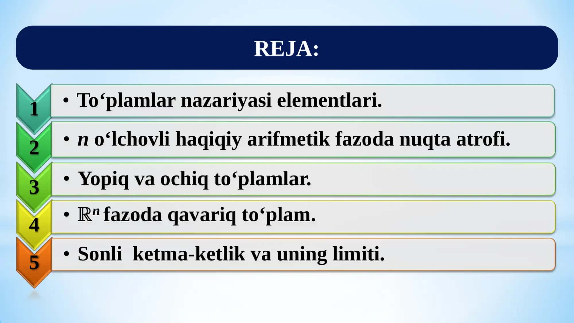 Amaliy matematika 2: Sonli ketma-ketlik va uning limiti 2