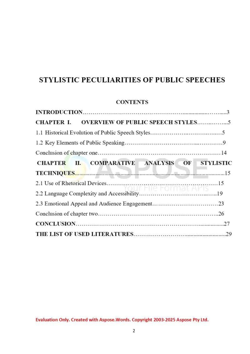 Stylistic Peculiarities of Public Speeches 2