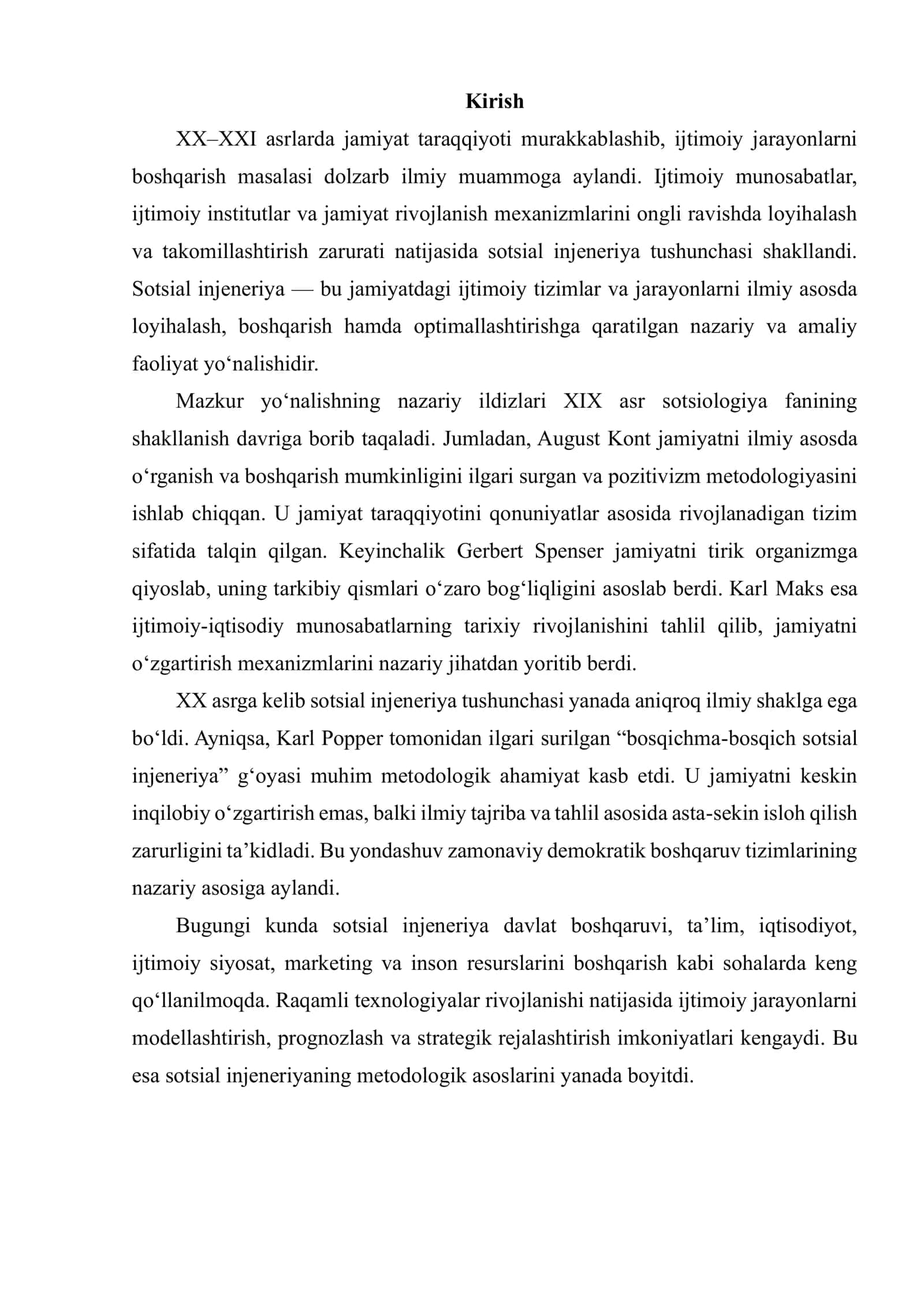SOTSIAL INJENERIYANING RIVOJLANISH TARIXI VA METODOLOGIYASI 2