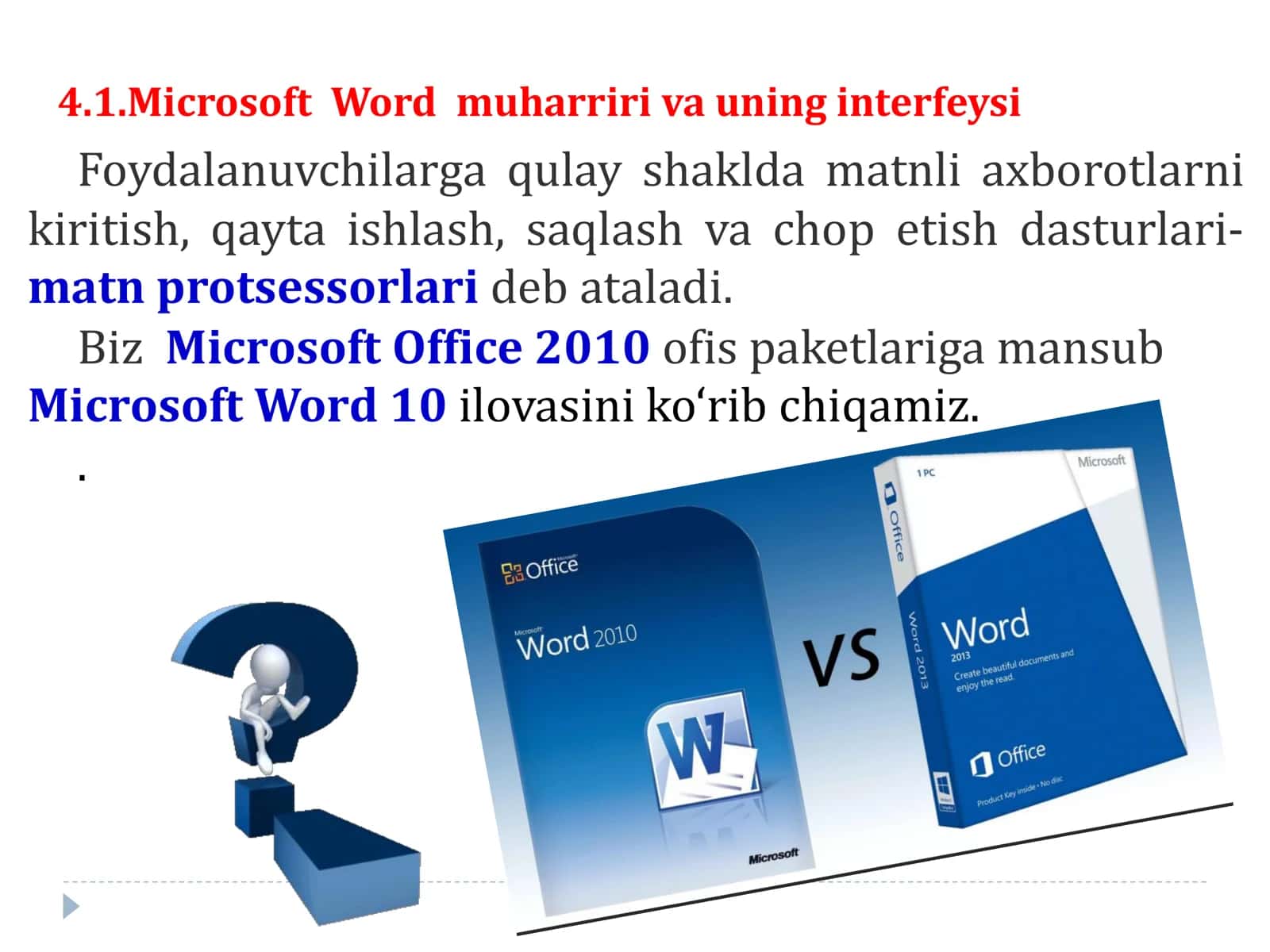 Microsoft Word muharriri va uning interfeysi 2