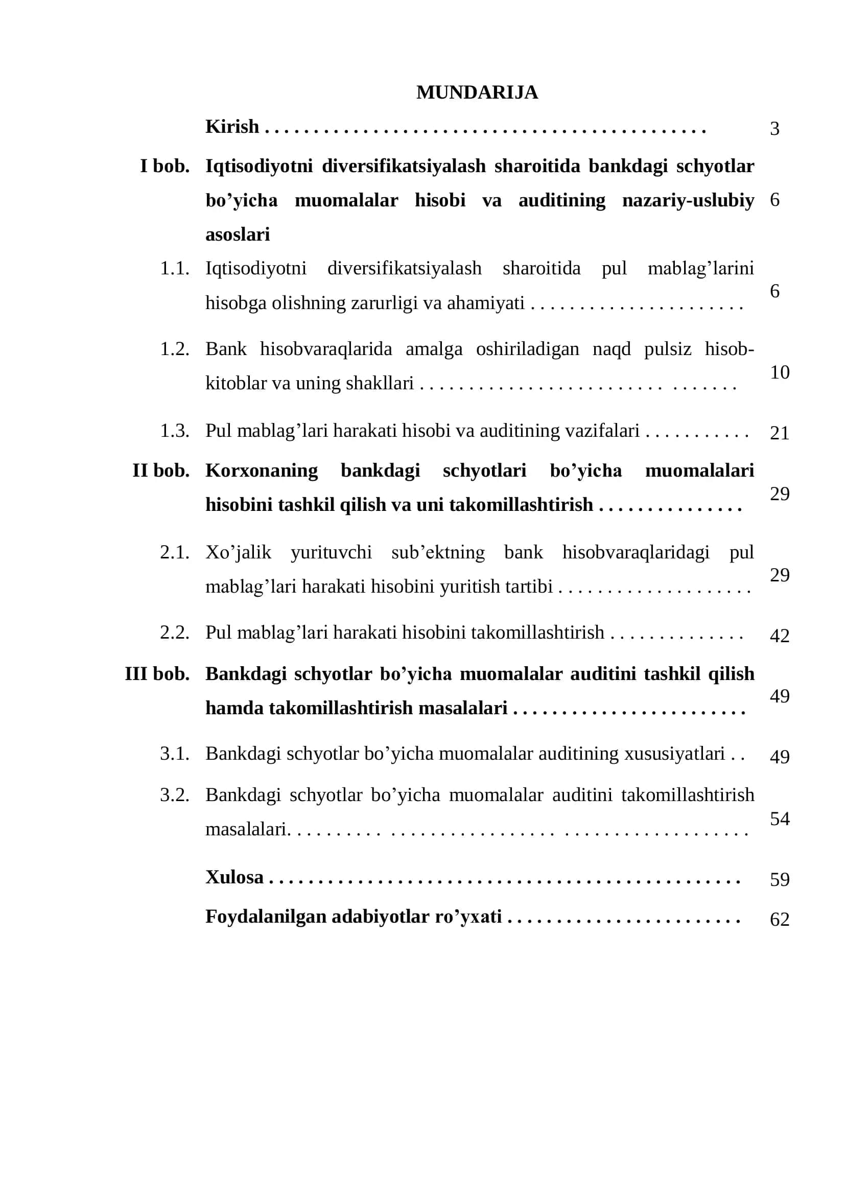 Korxonaning bankdagi schyotlari bo'yicha muomalalari hisobi va auditini tashkil etish 2