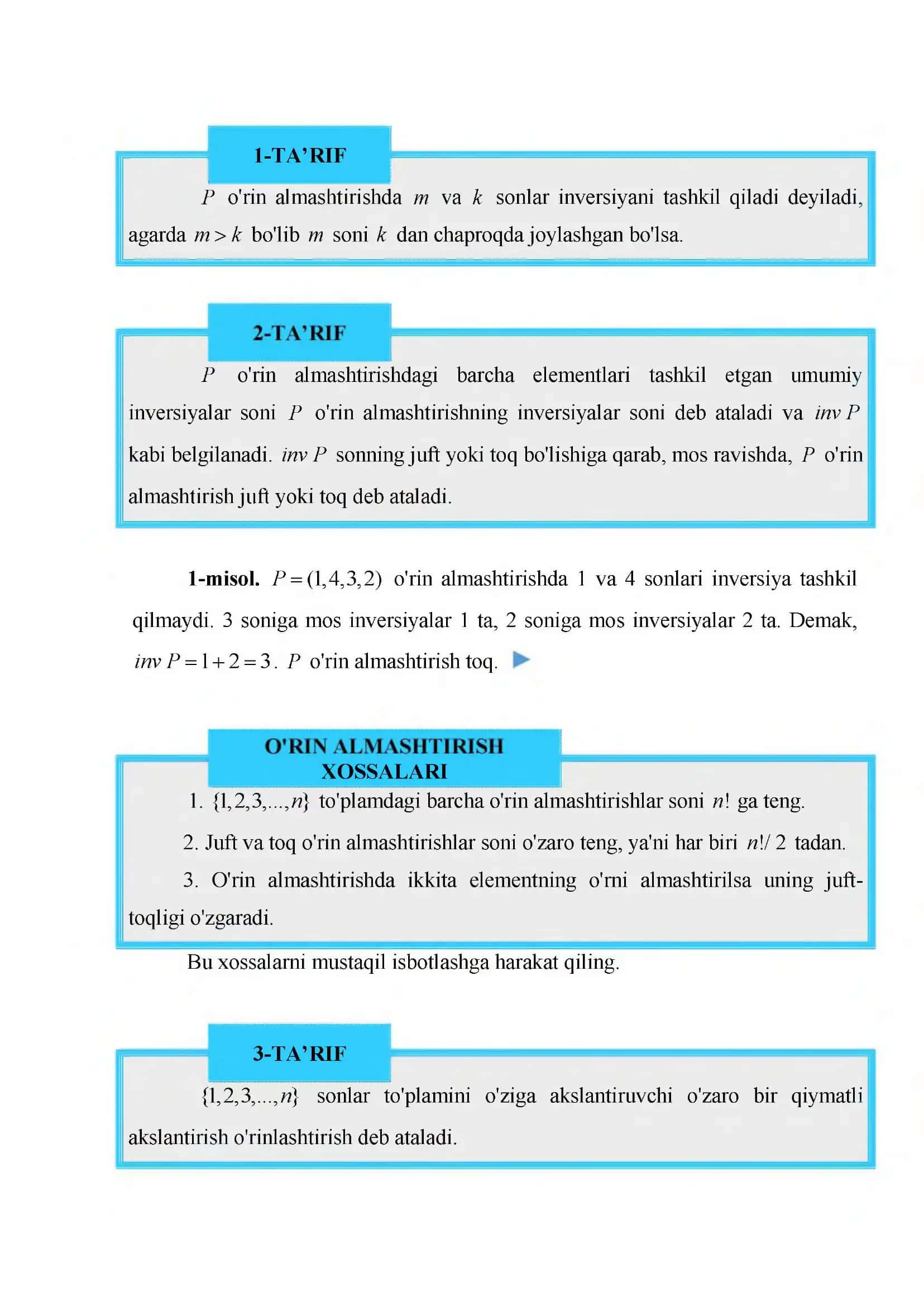 DETERMINANTLAR NAZARIYASI 2