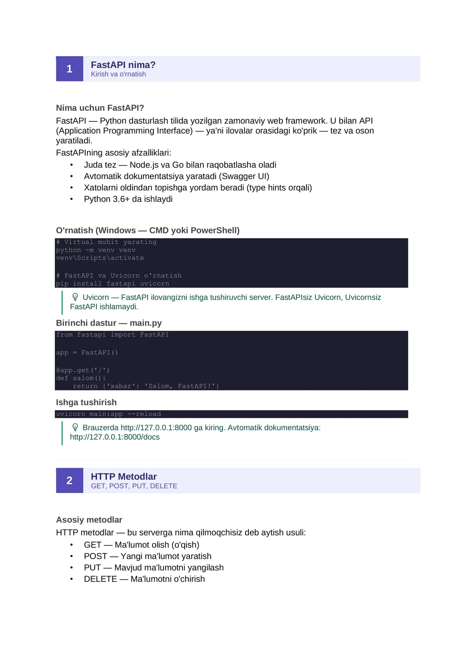 Pythonda FastAPI frameworkda o'quv qo'llanma 2