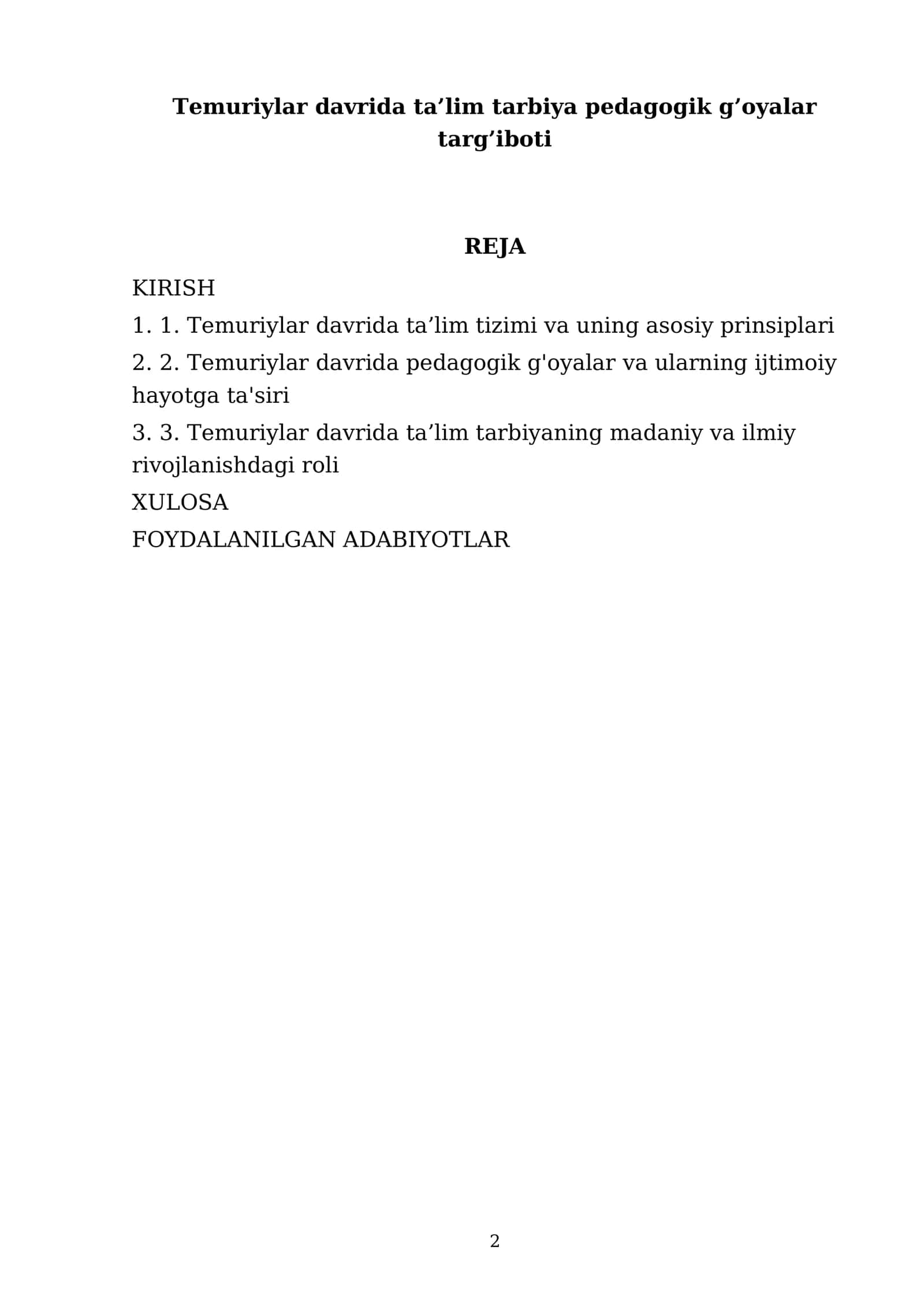 Temuriylar davrida ta’lim tarbiya pedagogik g’oyalar targ’iboti 2