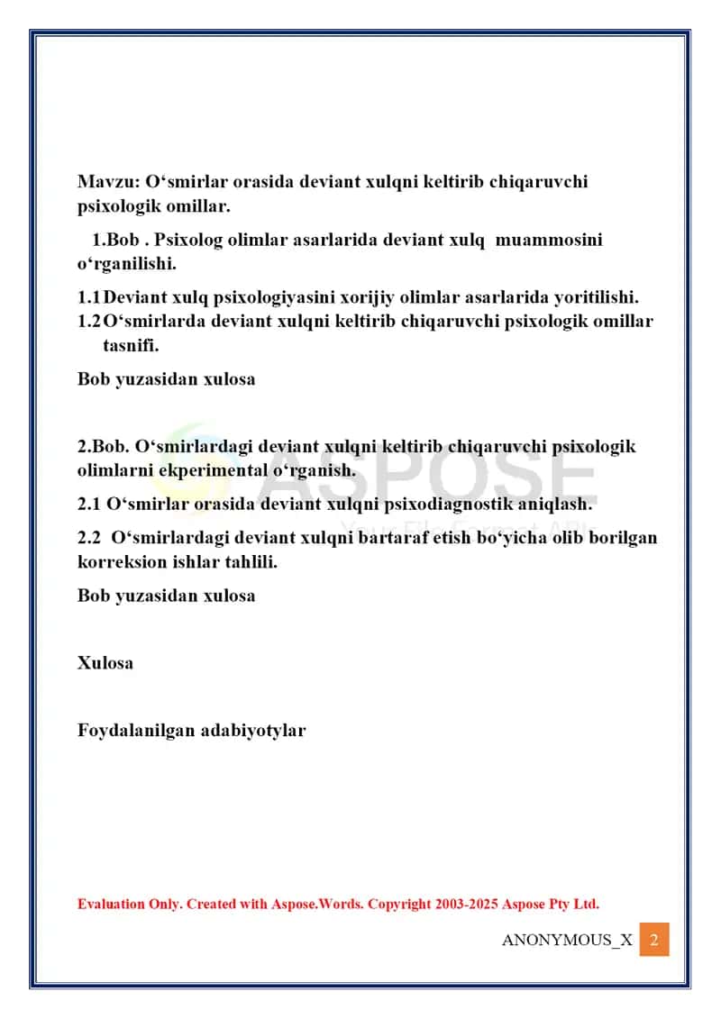 Deviant xulqni keltirib chiqaruvchi psixologik omillar 2