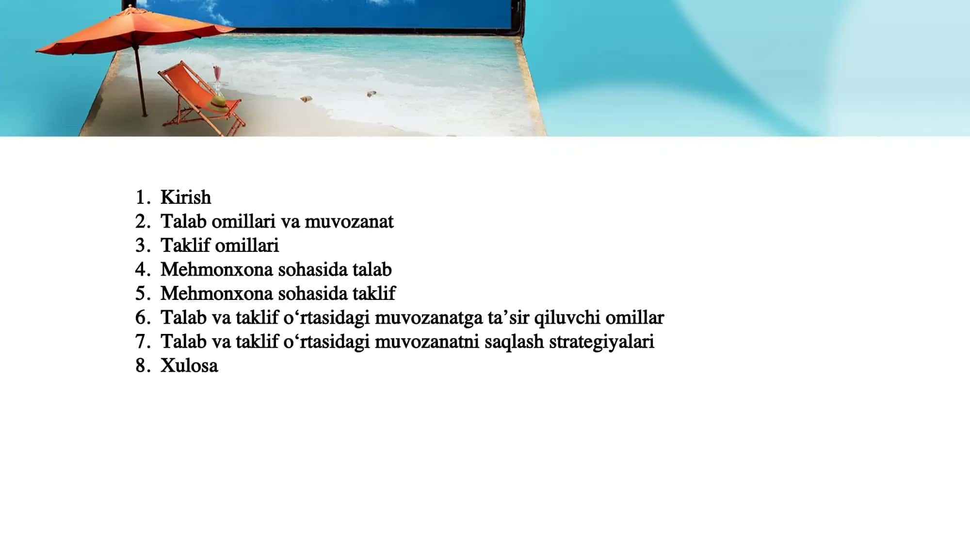 Mehmonxona va turizm sohasida talab va taklif muvozanati 2